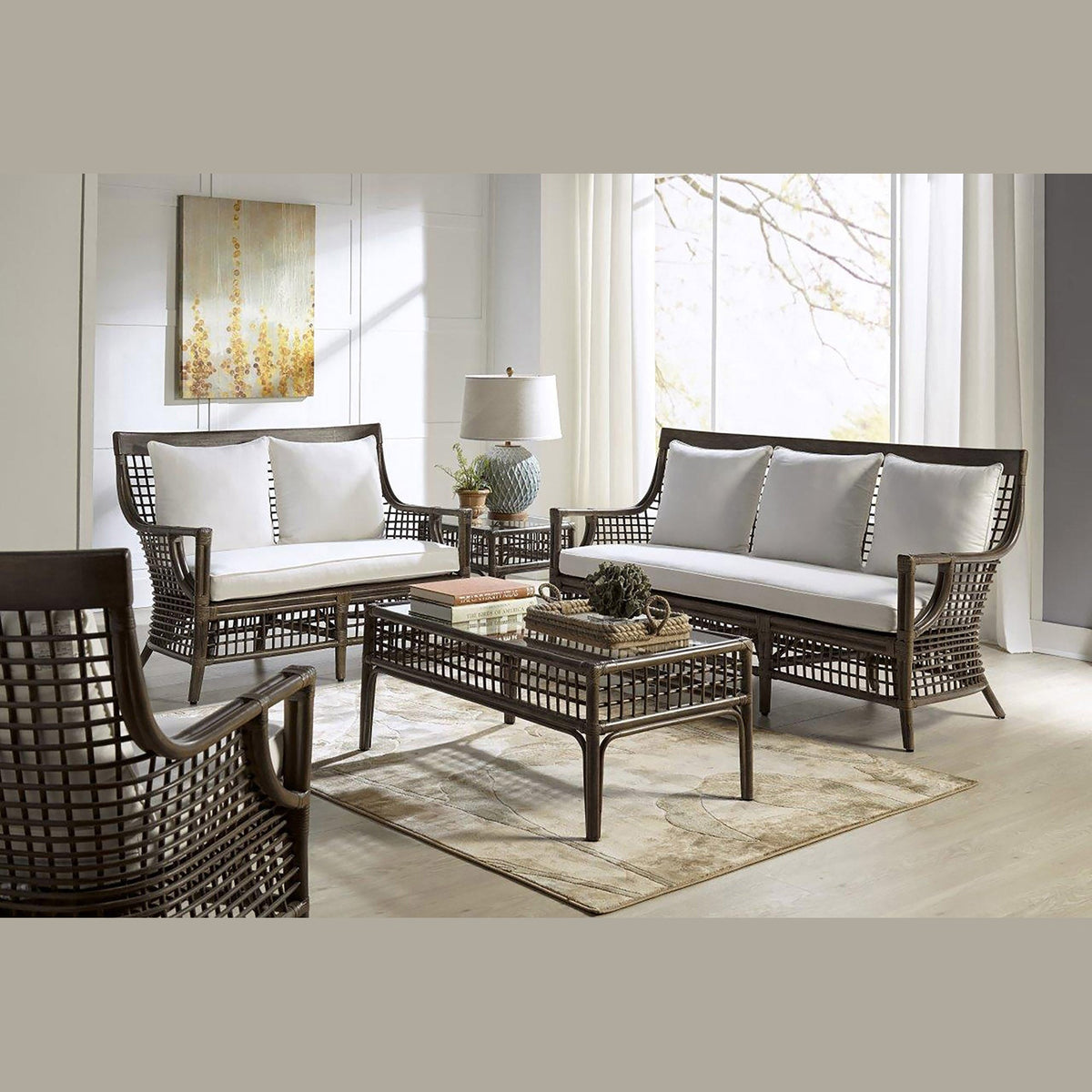 Panama Jack Sunroom Millbrook 5 PC Living Set with Cushions PJS-7001-KBU-5PS - BetterPatio.com