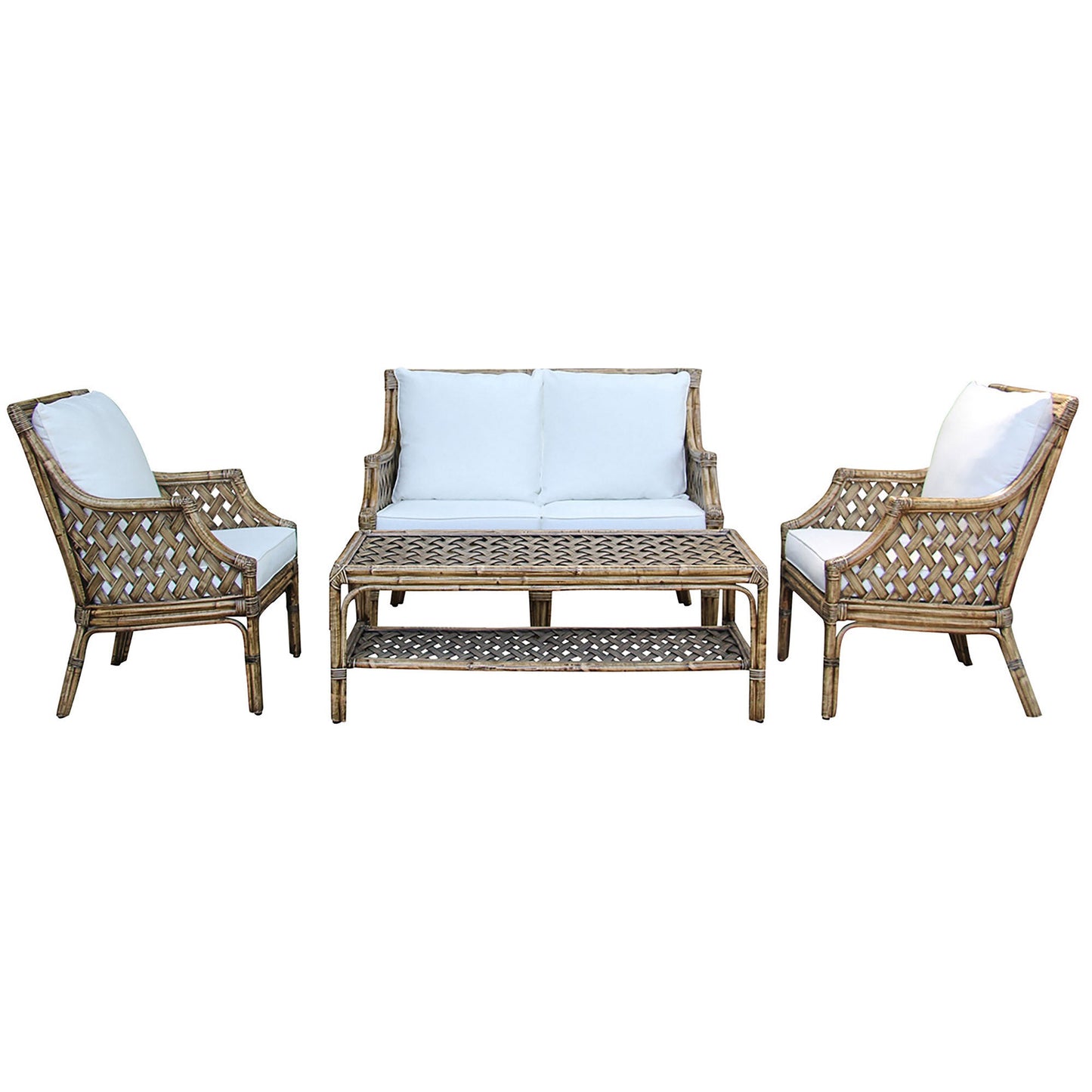 Panama Jack Sunroom Old Havana 4 PC Living Set with Cushions PJS-8001-HON-4PS - BetterPatio.com