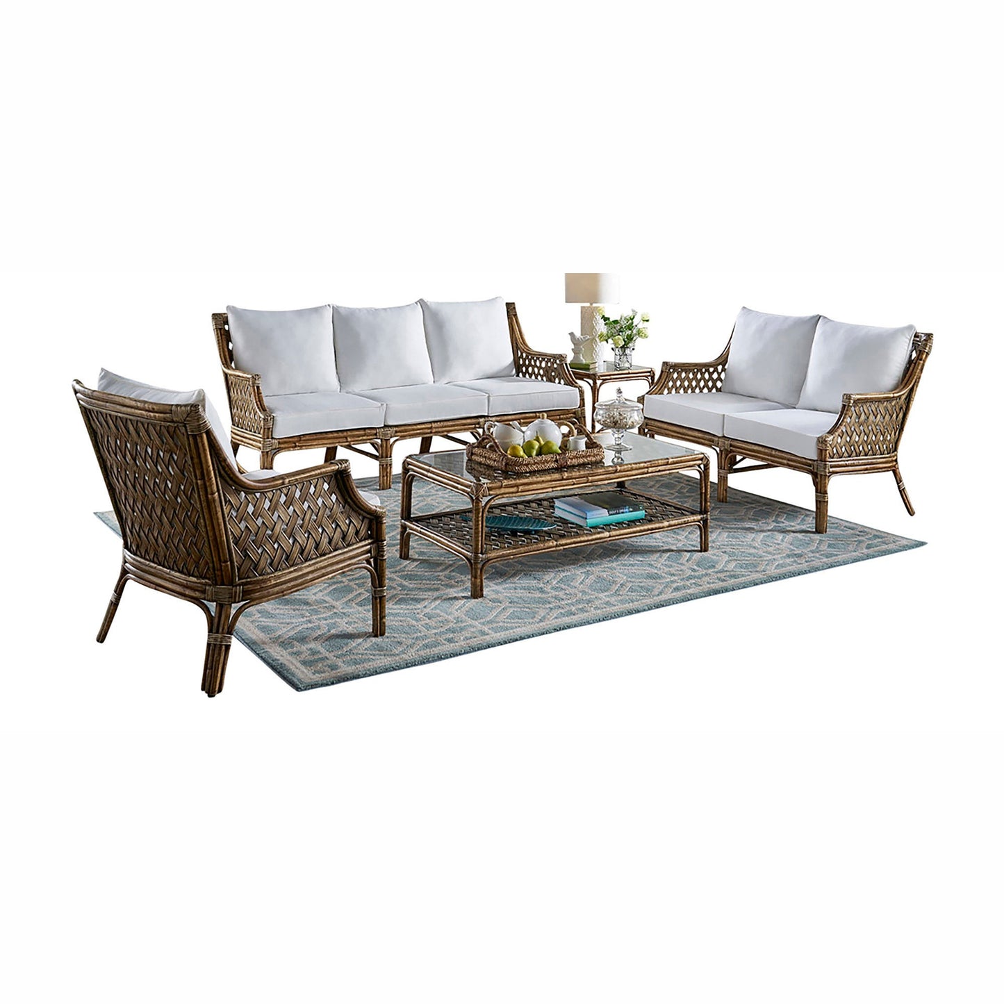 Panama Jack Sunroom Old Havana 5 PC Living Set with Cushions PJS-8001-HON-5PS - BetterPatio.com