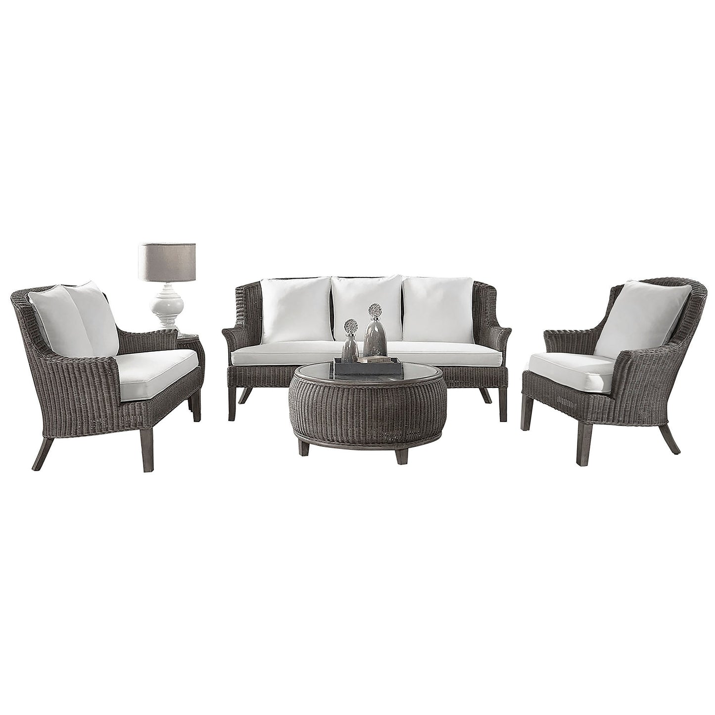 Panama Jack Sunroom Playa Largo 5 PC Living Set with Cushions PJS-9001-GRY-5PS - BetterPatio.com