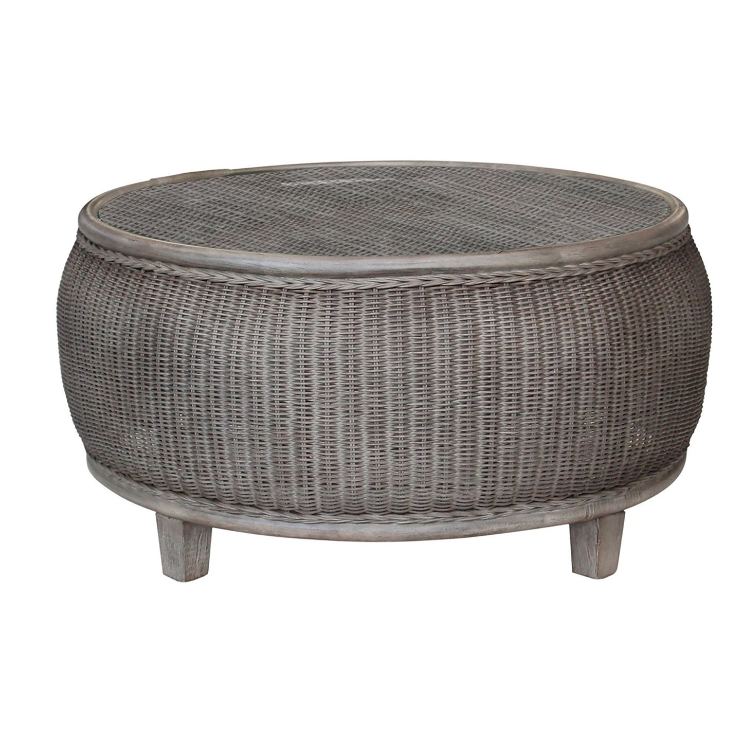 Panama Jack Sunroom Playa Largo Coffee Table with Glass PJS-9001-GRY-CT - BetterPatio.com