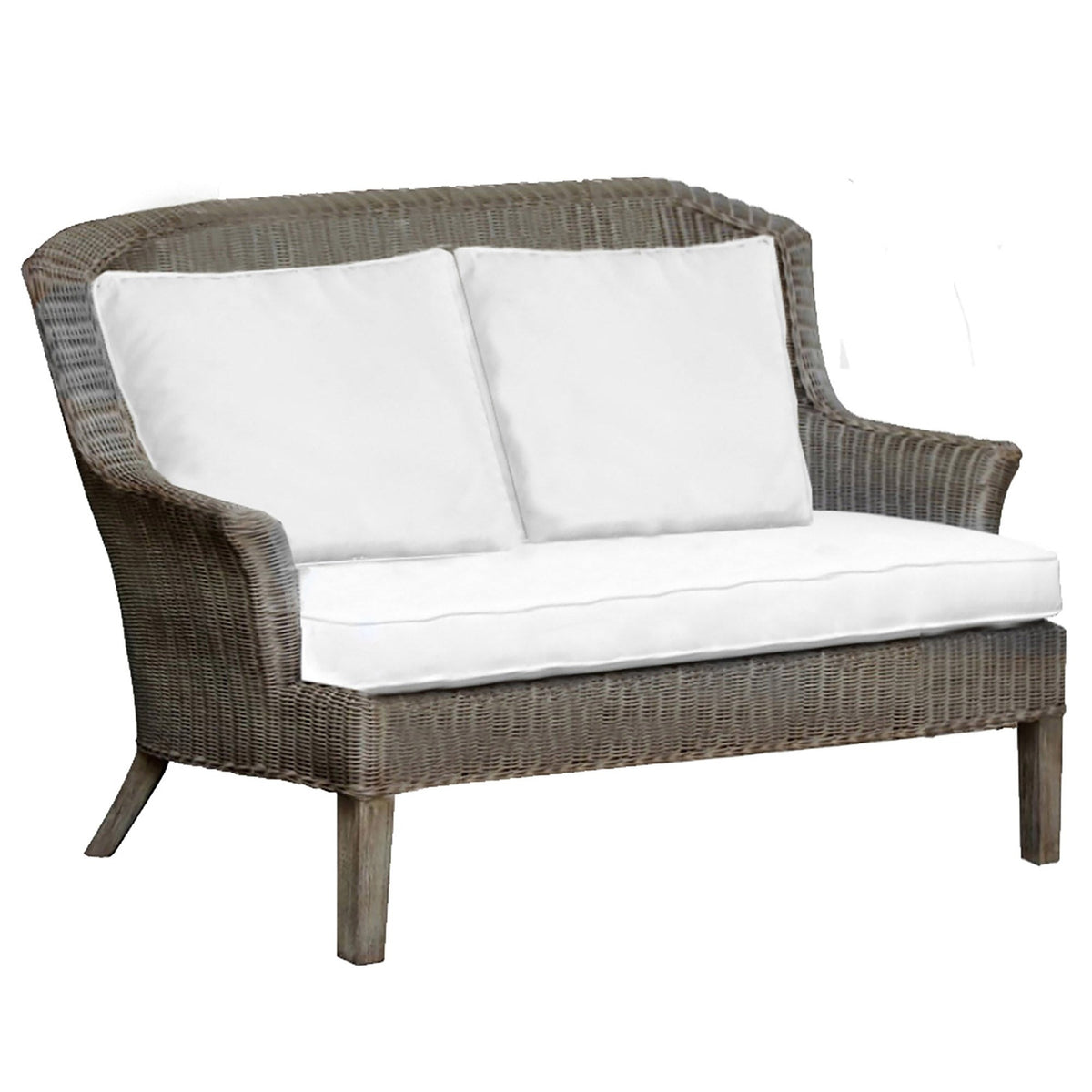 Panama Jack Sunroom Playa Largo Loveseat with Cushions PJS-9001-GRY-LS - BetterPatio.com
