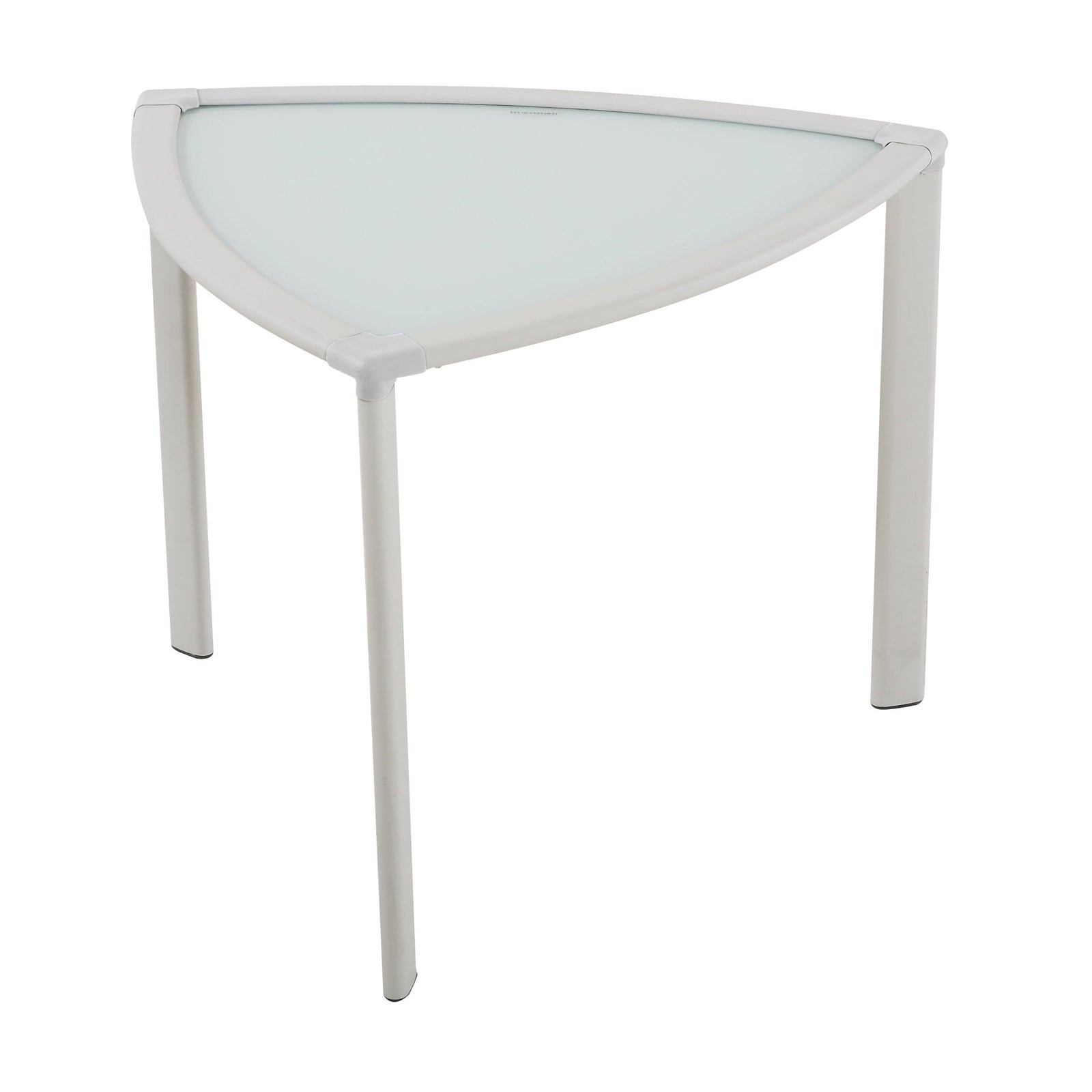 Hospitality Rattan Archway White Aluminum End Table - white aluminum patio end table top view