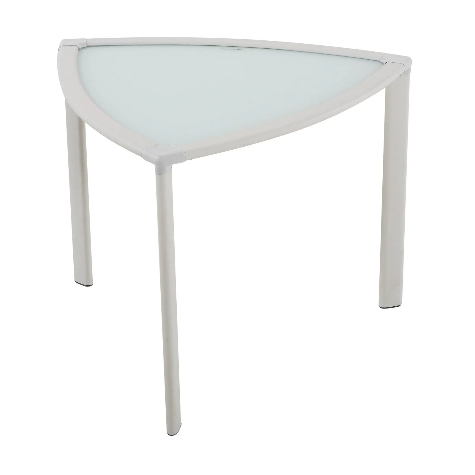 Hospitality Rattan Archway White Aluminum End Table - white aluminum patio end table top view