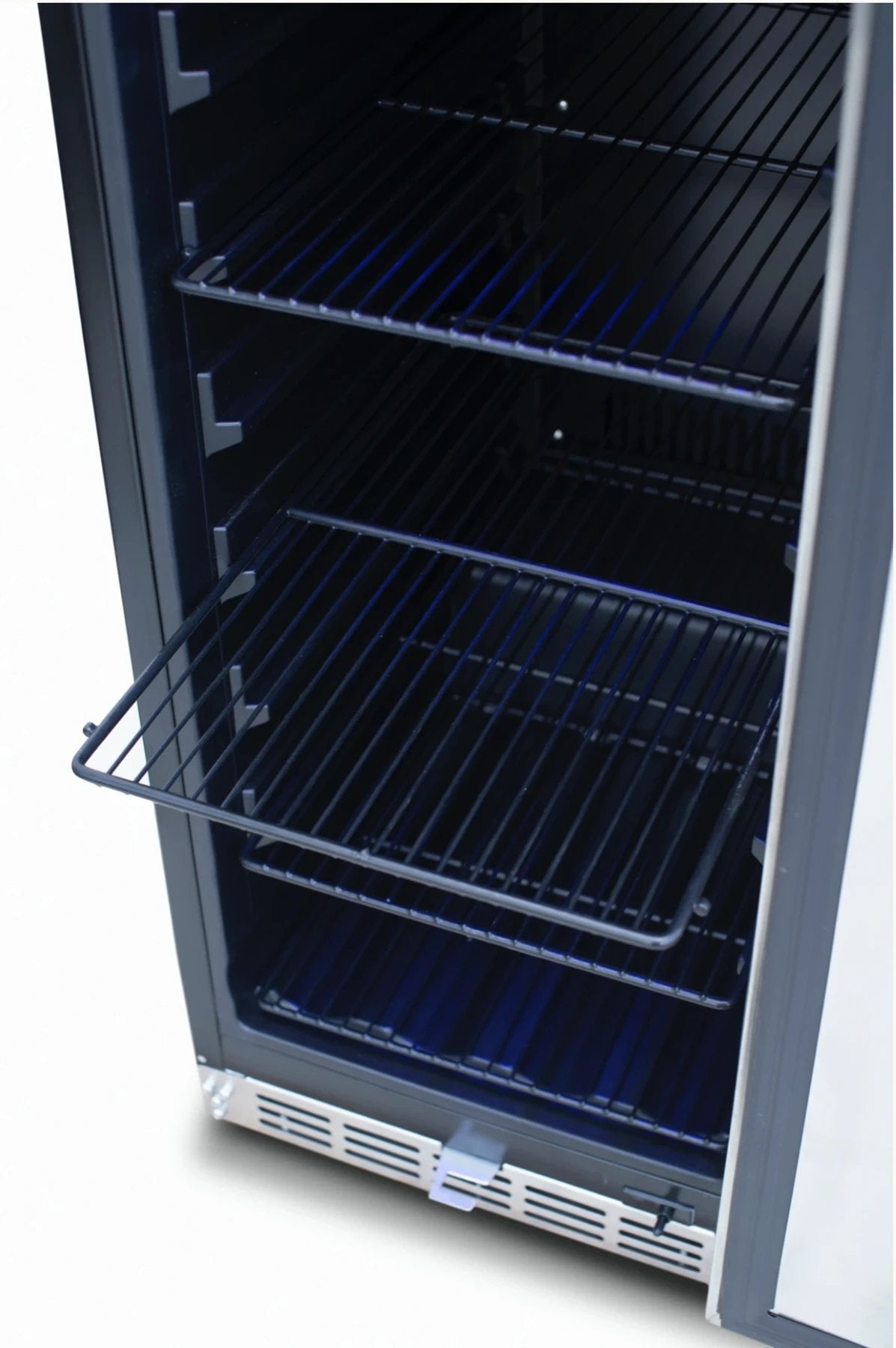 RCS 15 Inch Stainless Refrigerator REFR5 - door open showing interior shelving