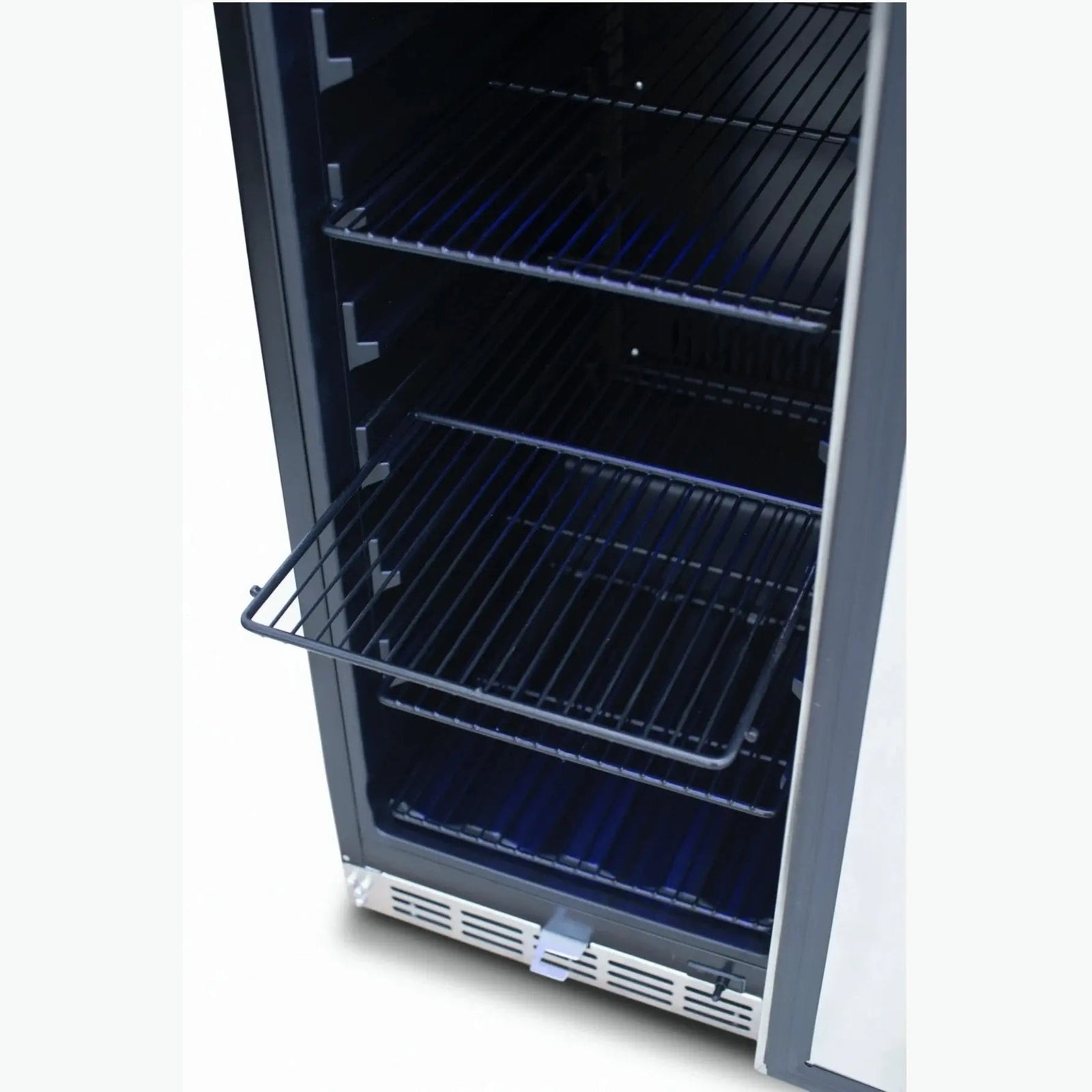 RCS 15 Inch Stainless Refrigerator REFR5 - door open showing interior shelving