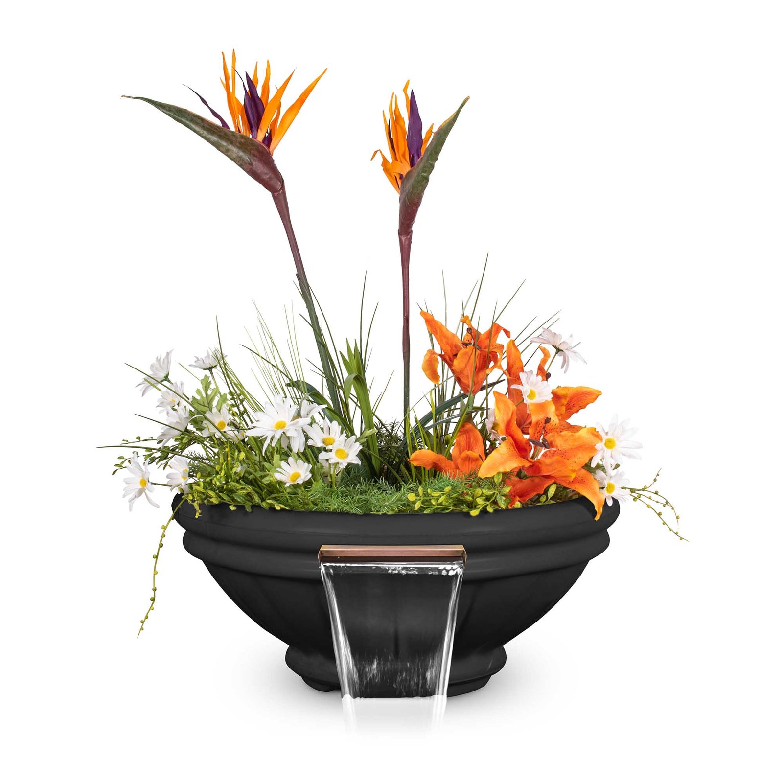 The Outdoor Plus 24" Roma GFRC Concrete Planter & Water Bowl