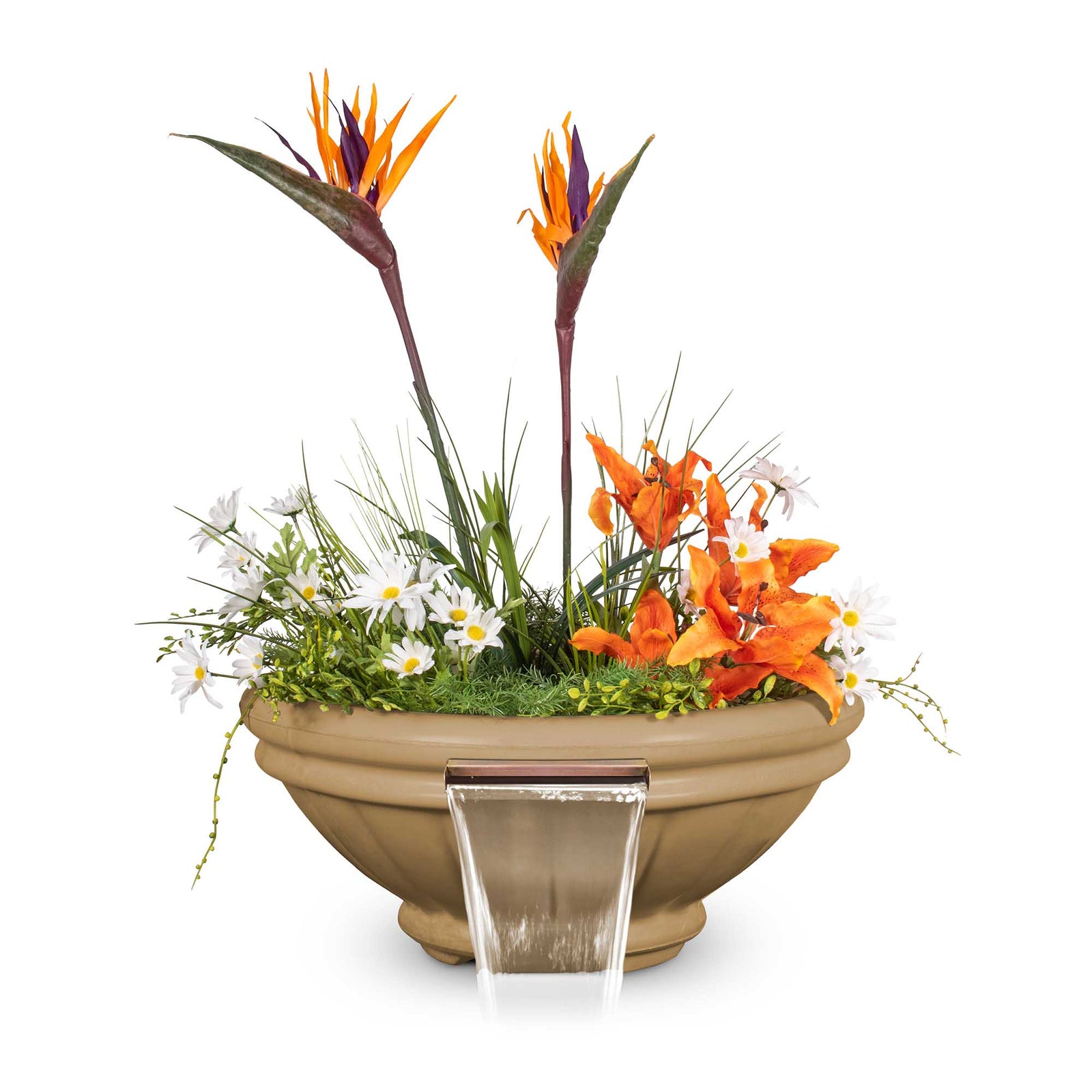 The Outdoor Plus 24" Roma GFRC Concrete Planter & Water Bowl