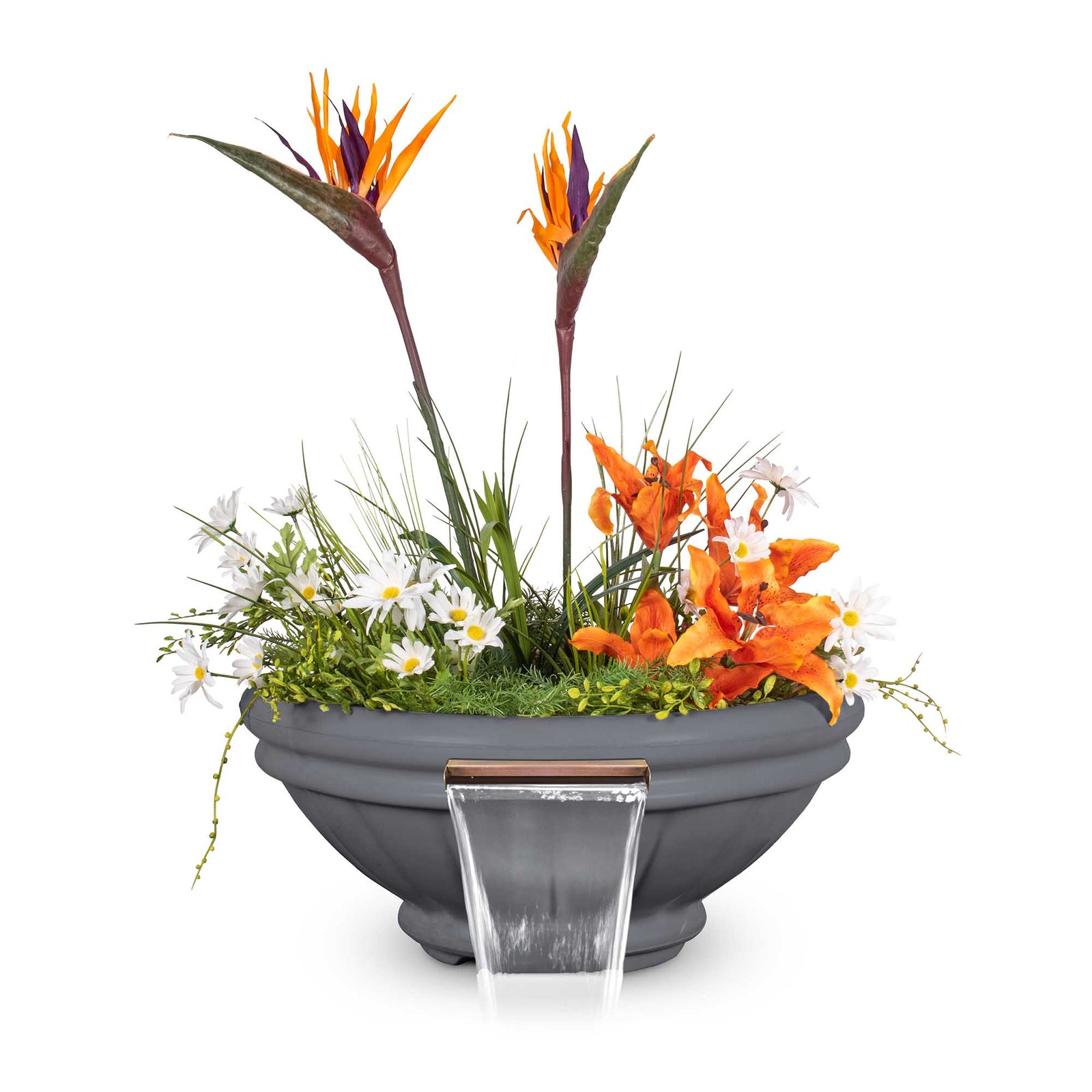 The Outdoor Plus 24" Roma GFRC Concrete Planter & Water Bowl