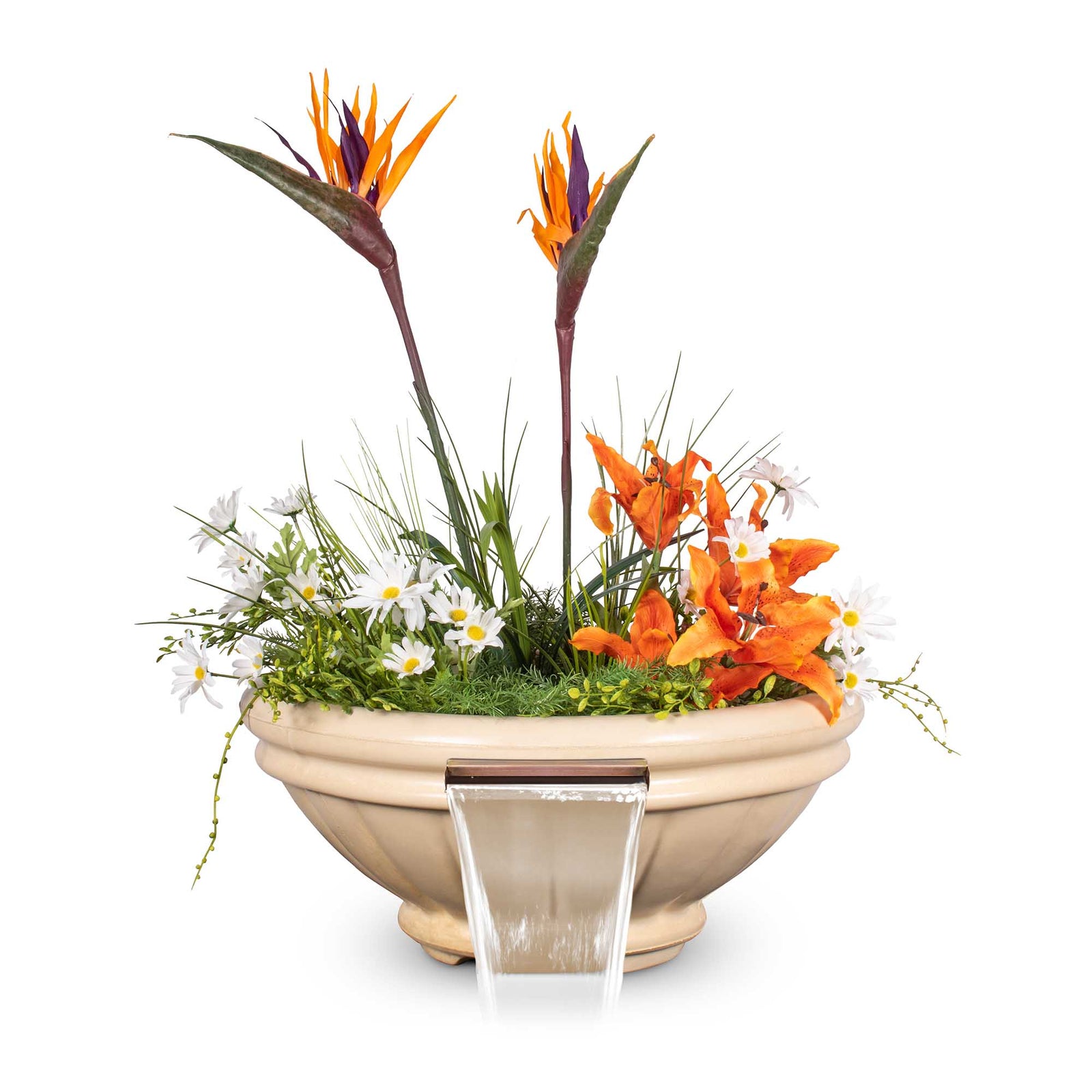 The Outdoor Plus 24" Roma GFRC Concrete Planter & Water Bowl
