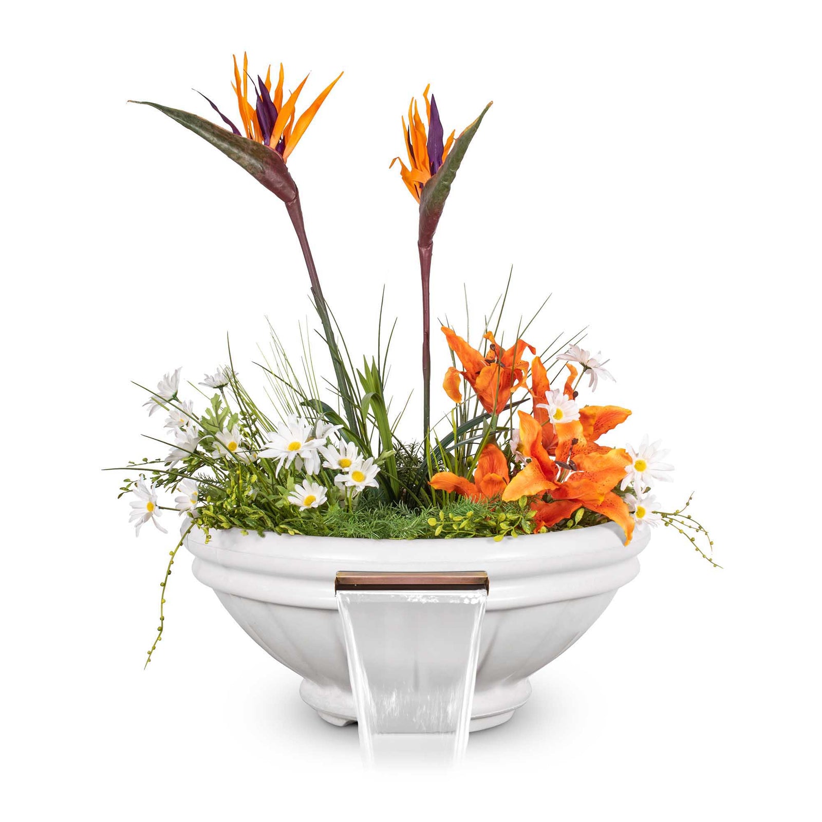 The Outdoor Plus 24" Roma GFRC Concrete Planter & Water Bowl