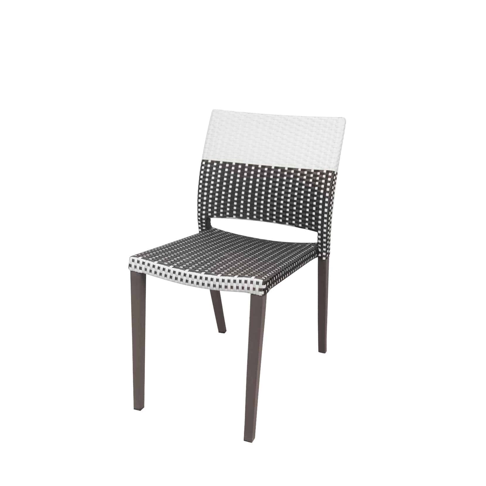 Source Chloe Dining Side Chair Espresso & White Wicker SC-2207-162-E&W-ESP - BetterPatio.com