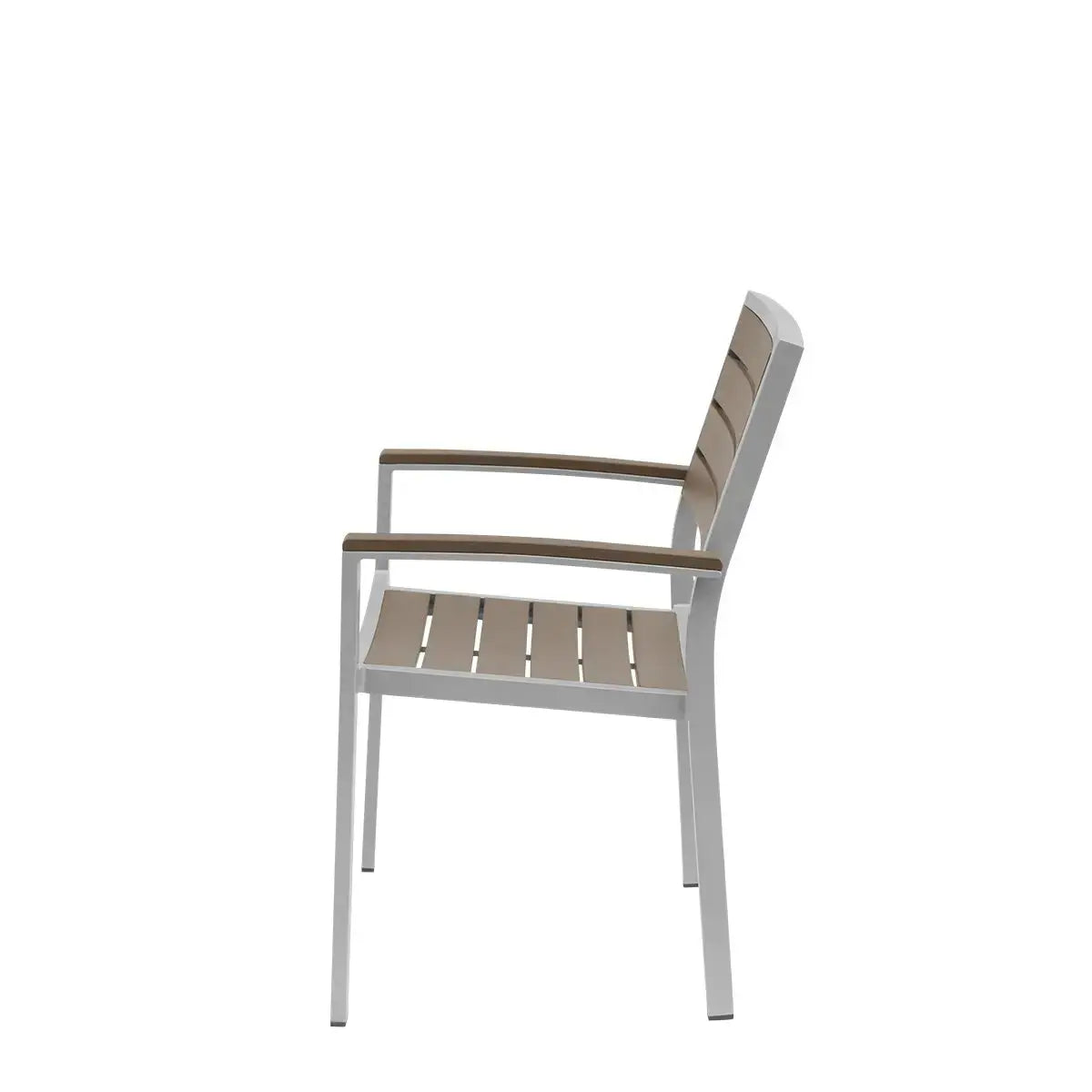 Source Napa Dining Arm Chair Silver Frame SC-2405-163-SLV - BetterPatio.com