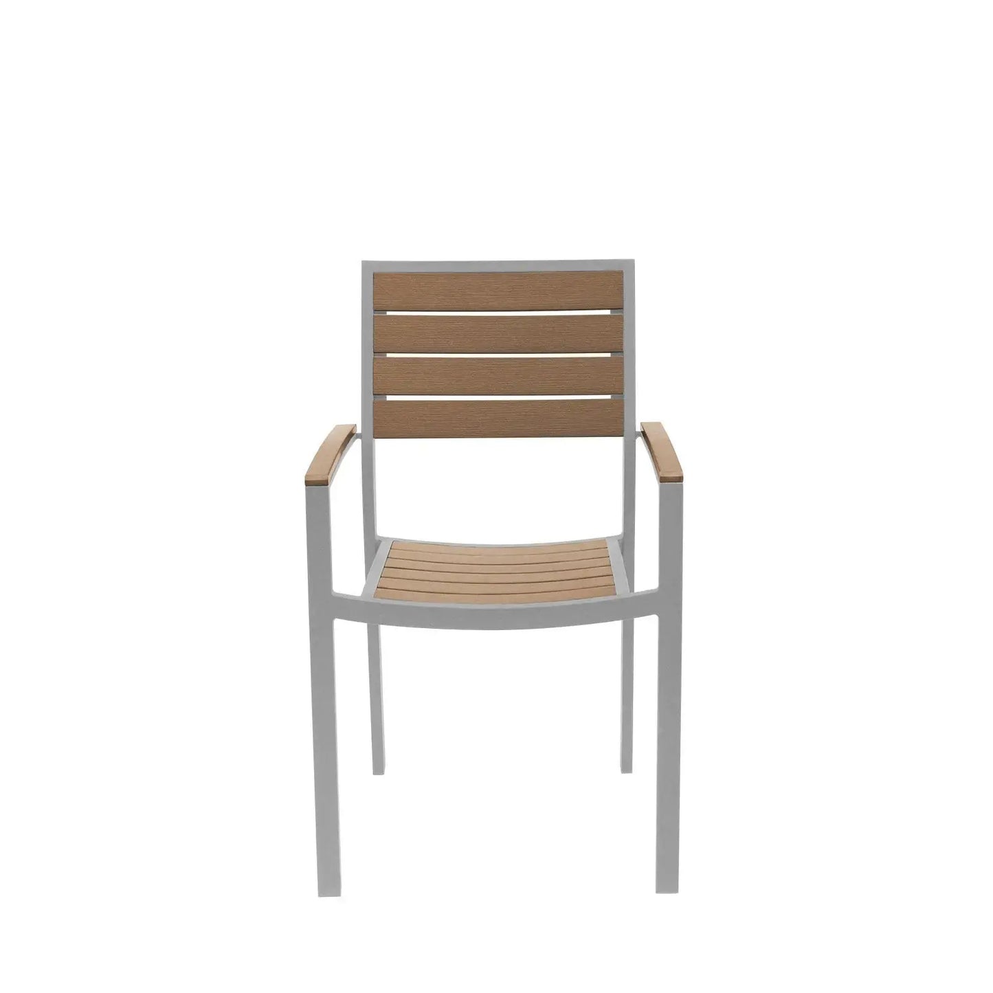 Source Napa Dining Arm Chair Silver Frame SC-2405-163-SLV - BetterPatio.com