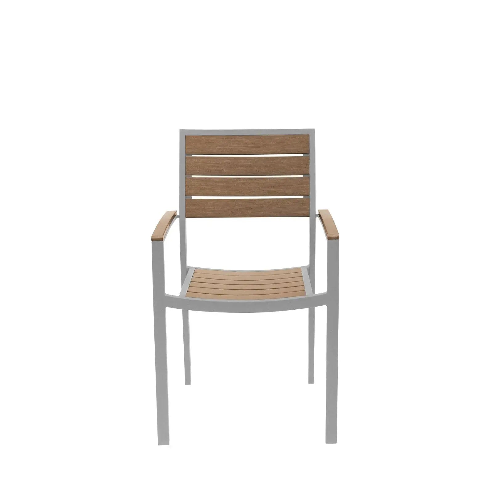 Source Napa Dining Arm Chair Silver Frame SC-2405-163-SLV - BetterPatio.com