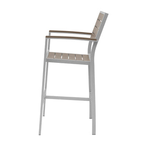 Source Napa Bar Arm Chair Silver Frame SC-2405-173-SLV - BetterPatio.com