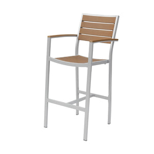 Source Napa Bar Arm Chair Silver Frame SC-2405-173-SLV - BetterPatio.com
