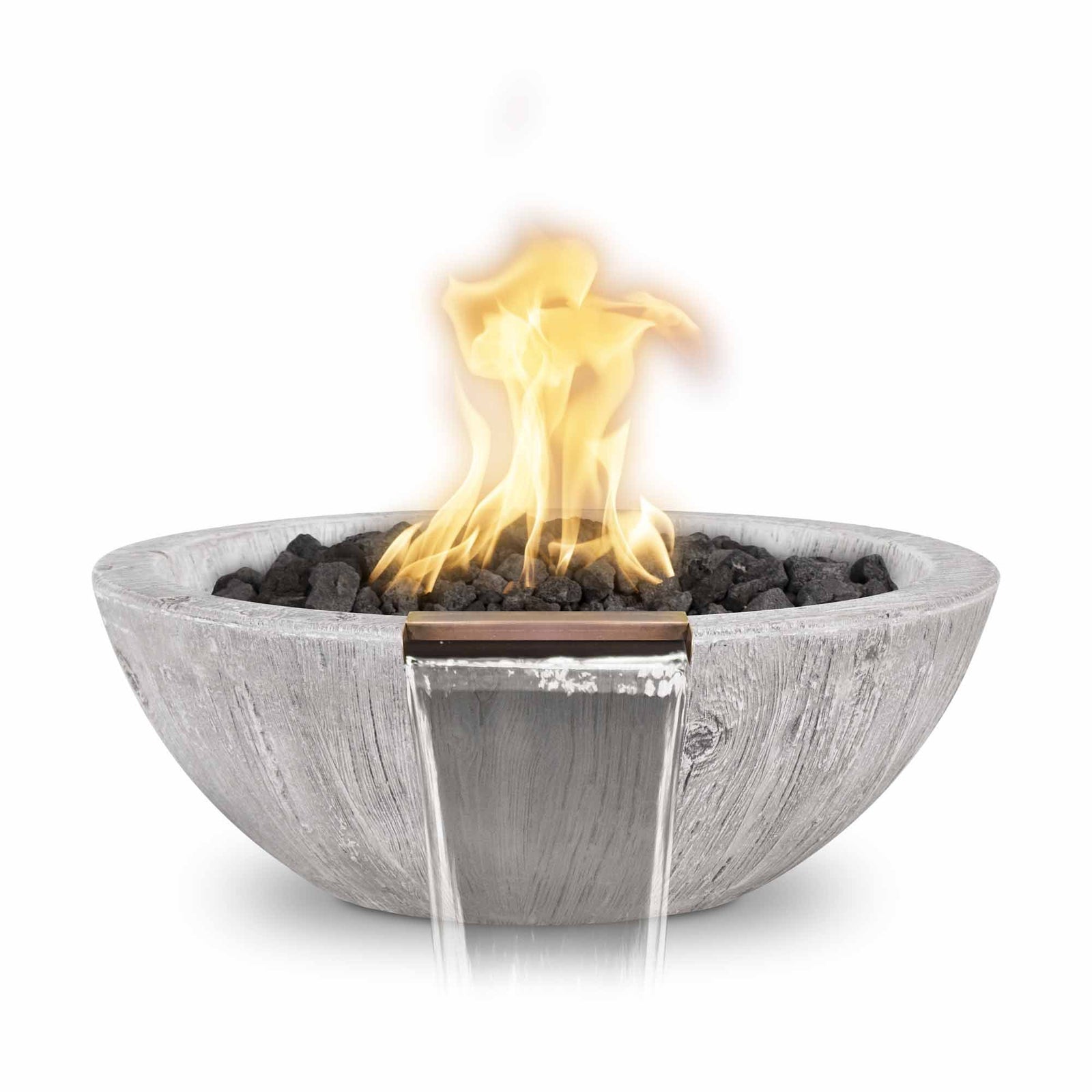 The Outdoor Plus 27" Sedona Wood Grain Fire and Water Bowl