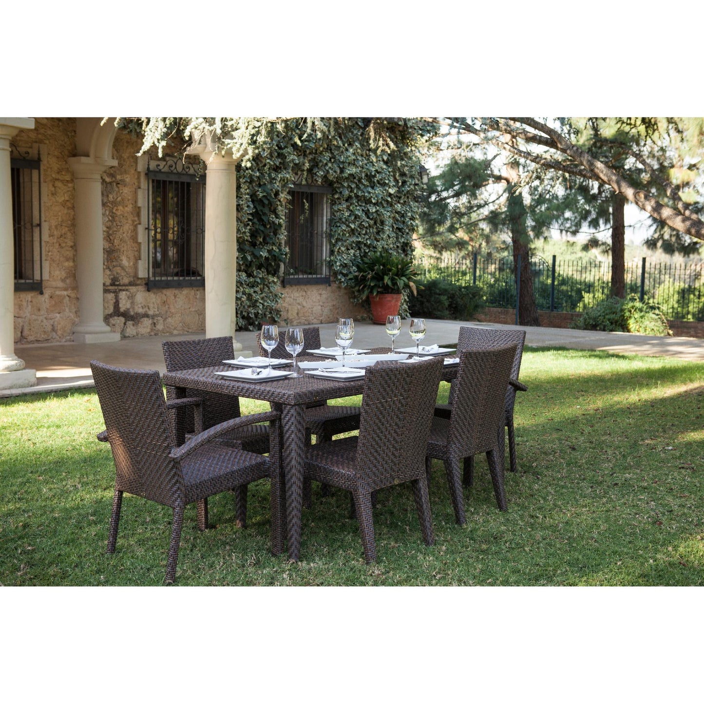 Soho 7 PC Dining Set with 2 Arm Chairs 7 PC SET-903-72S - BetterPatio.com
