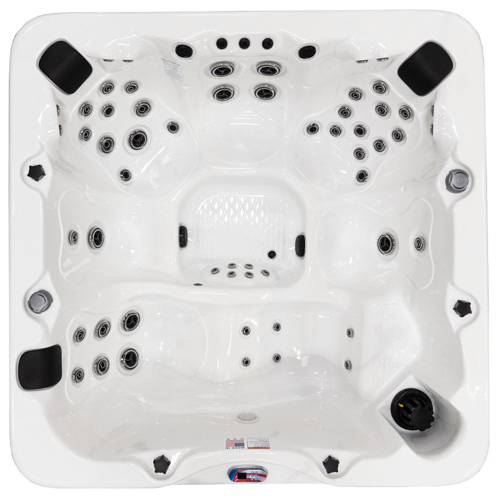 American SpasAmerican Spas Customizable 7 Person Hot Tub with Ozonator and Built In Speaker AM756 AMZ756L- BetterPatio.com