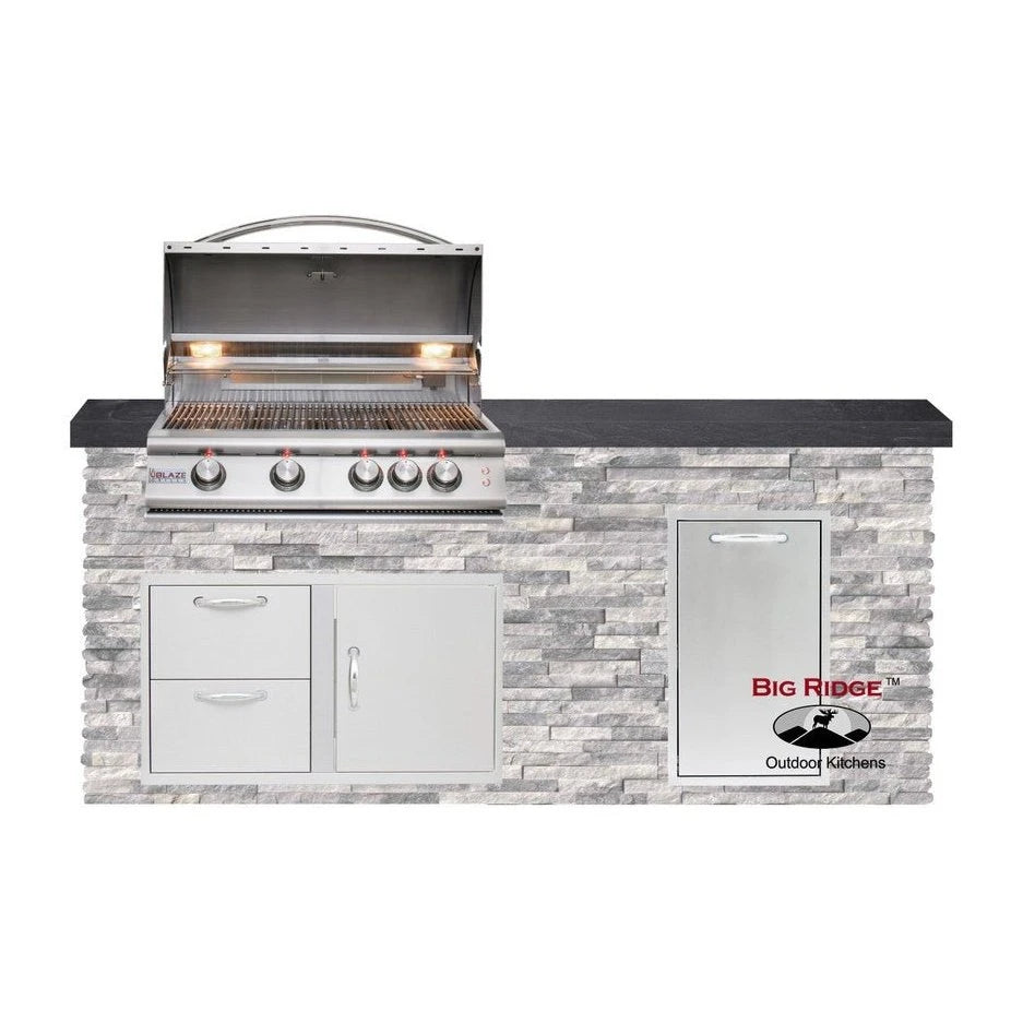 Big Ridge Outdoor KitchensBig Ridge Outdoor Kitchens Blaze Quick Ship 72" Luxury Finished Outdoor Kitchen PKG 4 BLZ-QSHIP4_L- BetterPatio.com