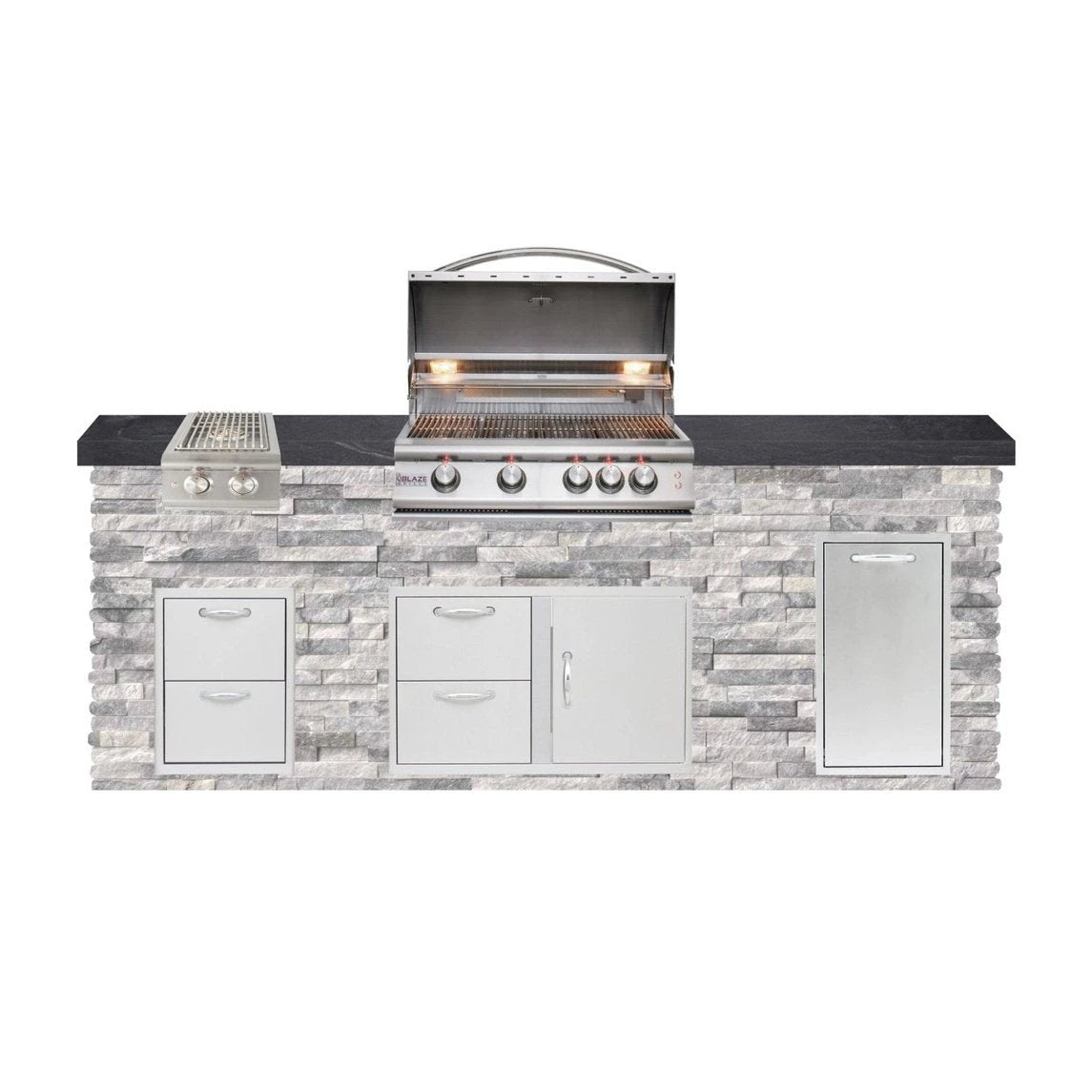 8 Foot Quick Ship Luxury Finished Outdoor Kitchen with Blaze Grill // BetterPatio.com