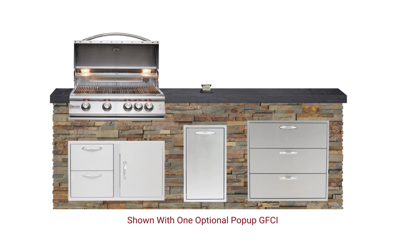 Big Ridge Outdoor KitchensBig Ridge Outdoor Kitchens Blaze Quick Ship 96" Luxury Finished Outdoor Kitchen PKG 1 BLZ-QSHIP1_left- BetterPatio.com