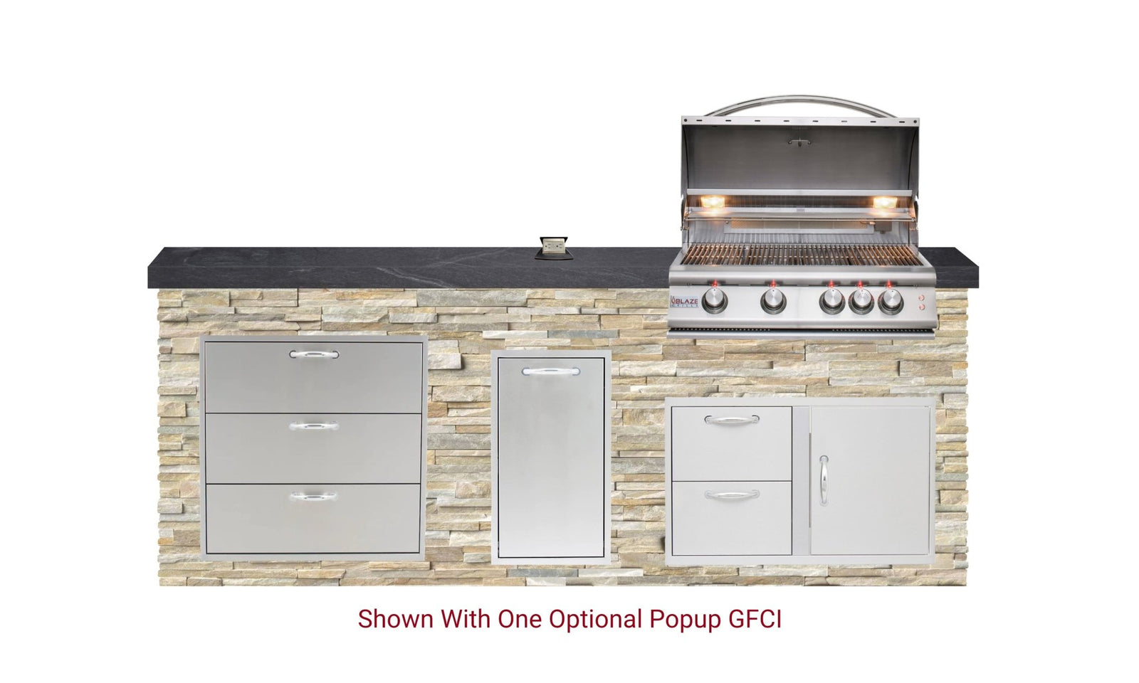 Big Ridge Outdoor KitchensBig Ridge Outdoor Kitchens Blaze Quick Ship 96" Luxury Finished Outdoor Kitchen PKG 1 BLZ-QSHIP1_left- BetterPatio.com