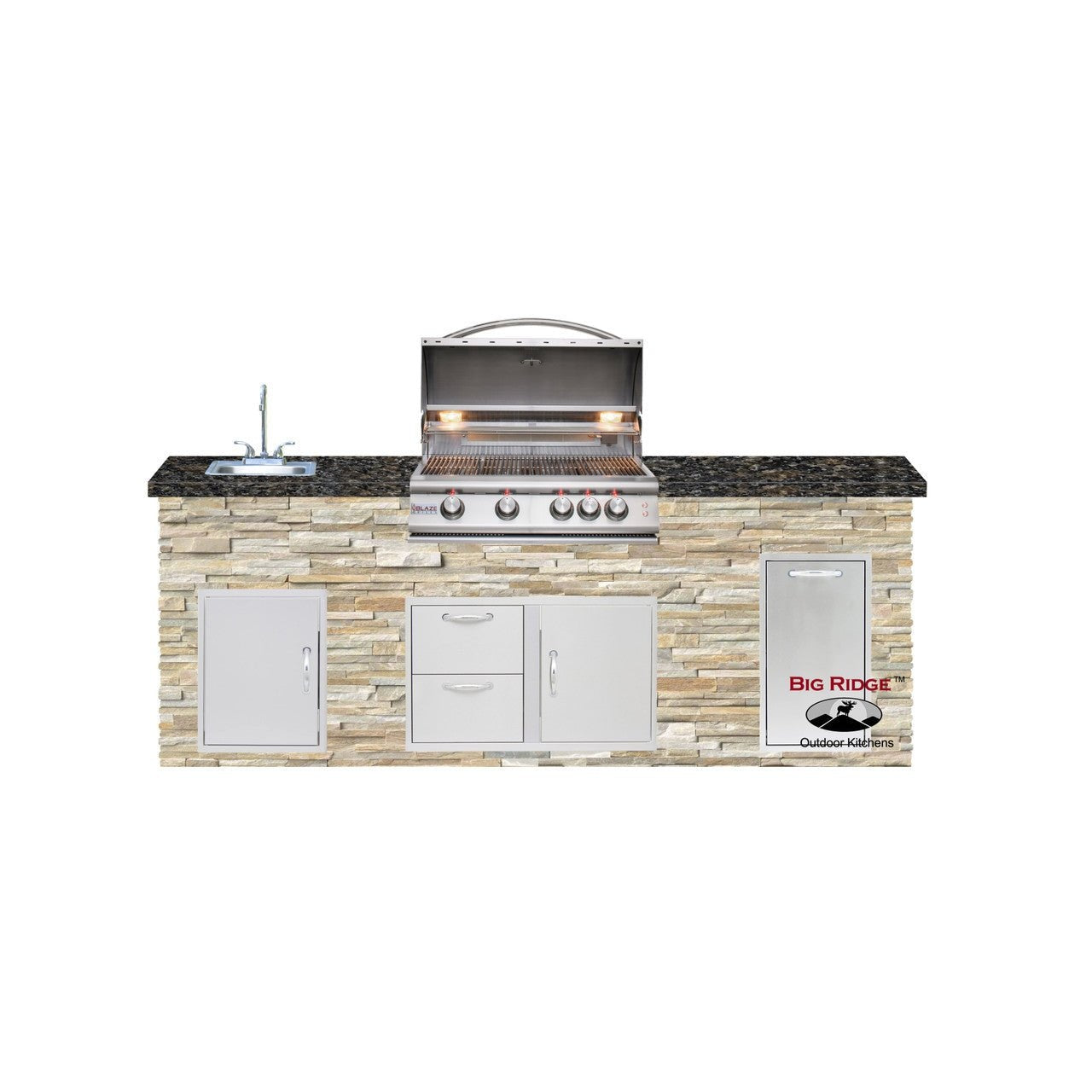 Big Ridge Outdoor KitchensBig Ridge Outdoor Kitchens Blaze Quick Ship 96" Luxury Finished Outdoor Kitchen PKG 9 BLZ-QSHIP9_center- BetterPatio.com