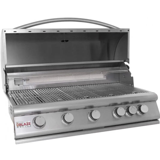 BlazeBlaze 40 Inch 5-Burner Premium LTE Gas Grill With Rear Burner and Built-in Lighting System BLZ-5LTE2-LP- BetterPatio.com