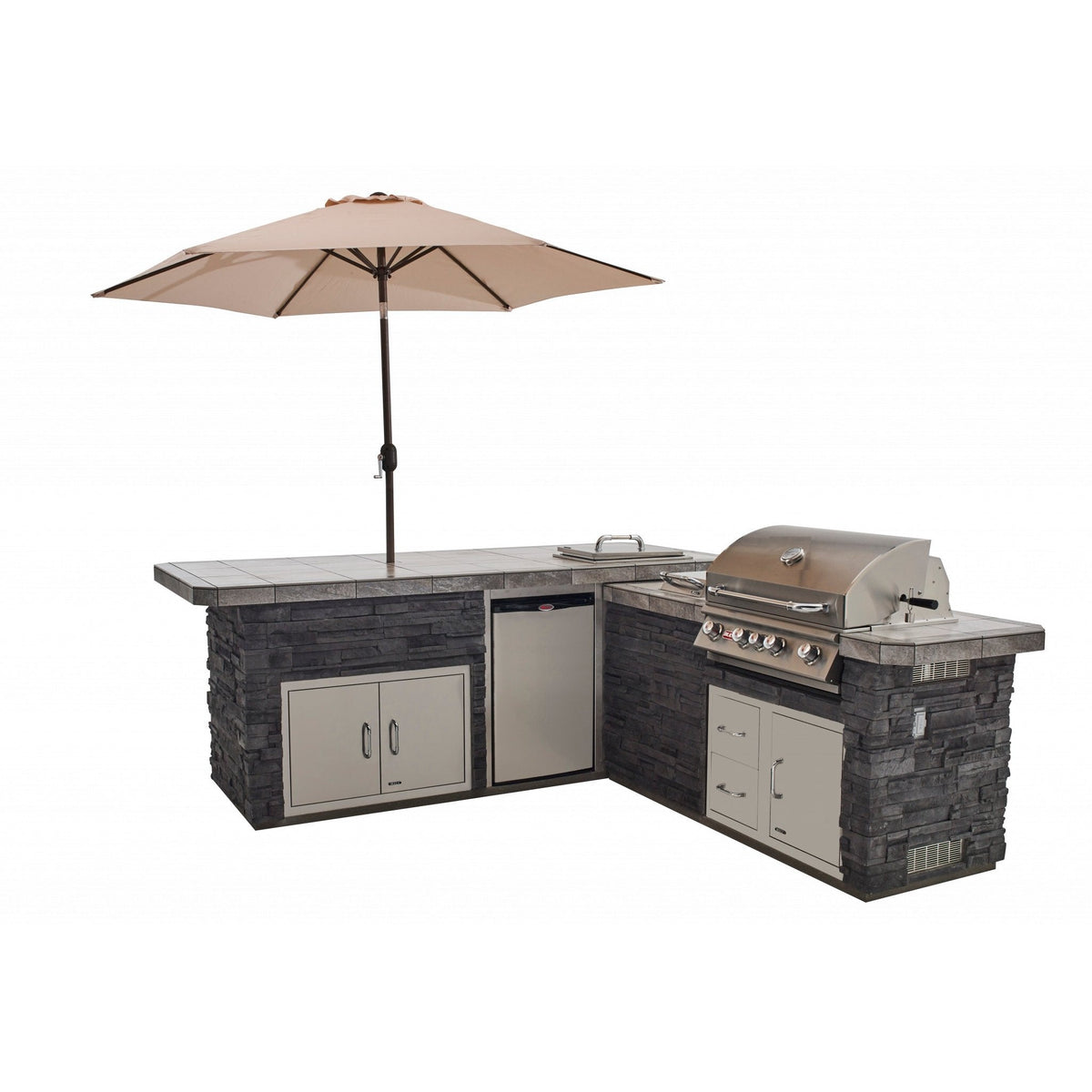 BullBull Outdoor 9 Foot L-Shaped Gourmet Q BBQ Island 31021- BetterPatio.com