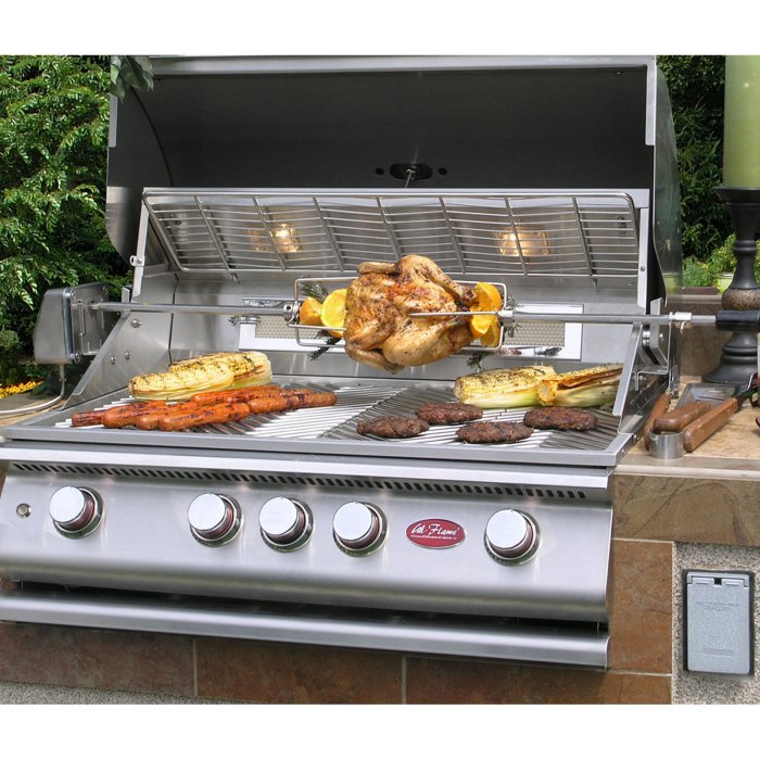 Cal FlameCal Flame 3-Piece 11 Ft. BBQ Island e3022 with P4 Four Burner Grill e3022- BetterPatio.com