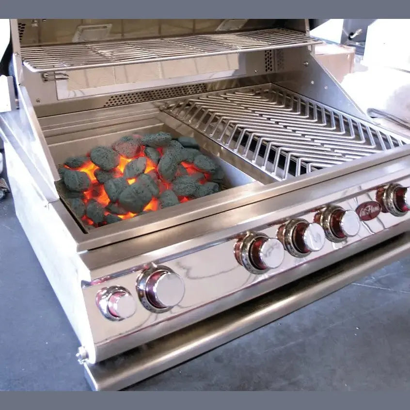 Cal FlameCal Flame P4 32 Inch 4 Burner Built In Convection Grill with Rotisserie, Griddle BBQ18874CP BBQ18874CP- BetterPatio.com