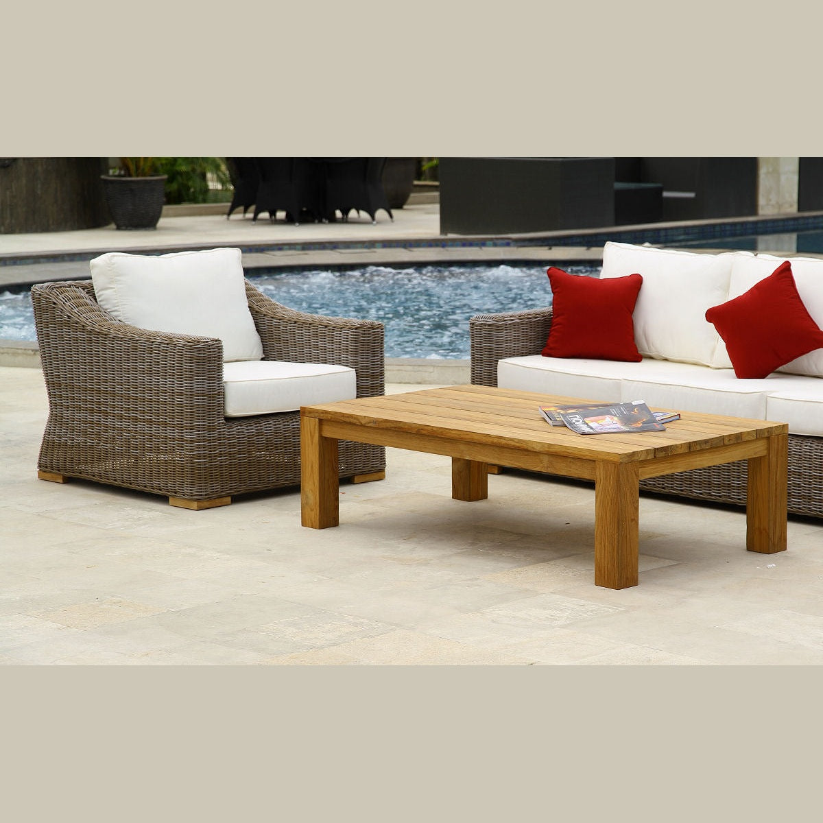 Douglas Nance Monaco Deep Seating Club Chair with White Cushion DN4501 - BetterPatio.com