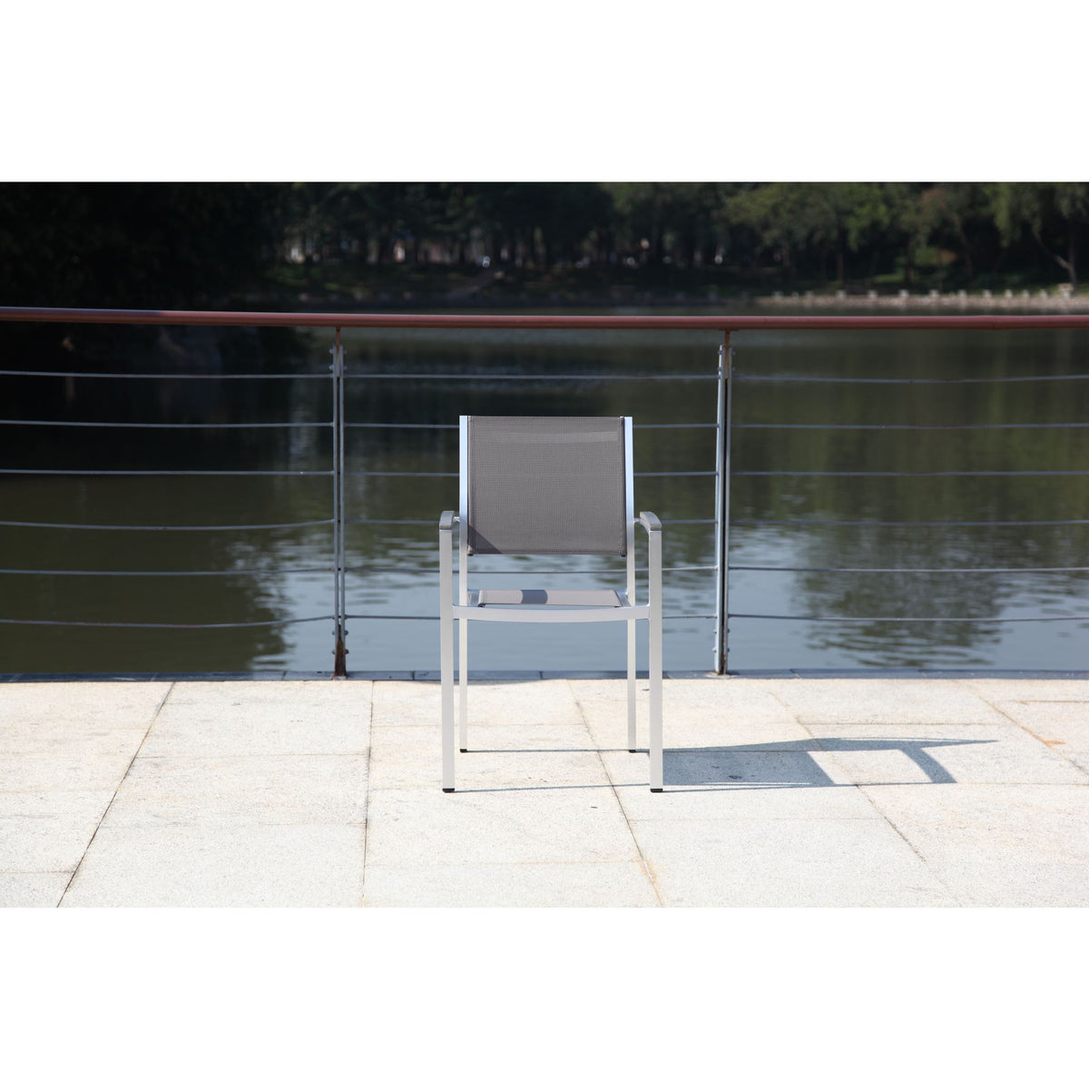 Hospitality Rattan Sling Armchair 1510AC-GRY - BetterPatio.com