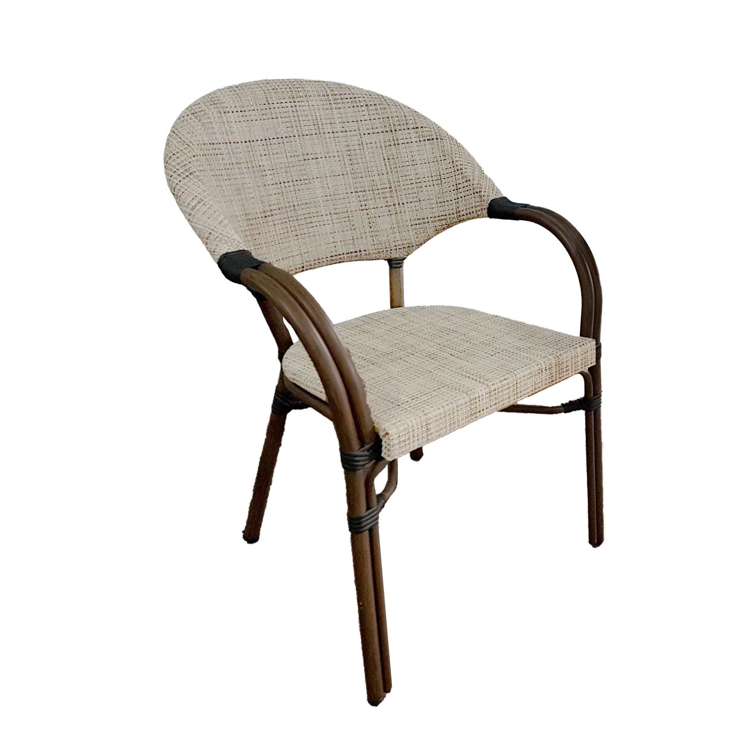 Hospitality Rattan Stackable Bamboo Look Chair 1639-BRW - BetterPatio.com