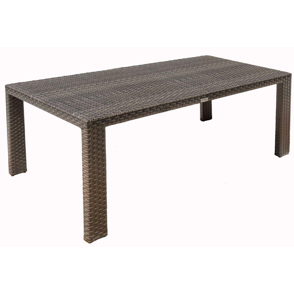 Hospitality Rattan Fiji Dining Table Square Woven Rectangular w/glass 901-3347-ATQ-RT-GLASS - BetterPatio.com