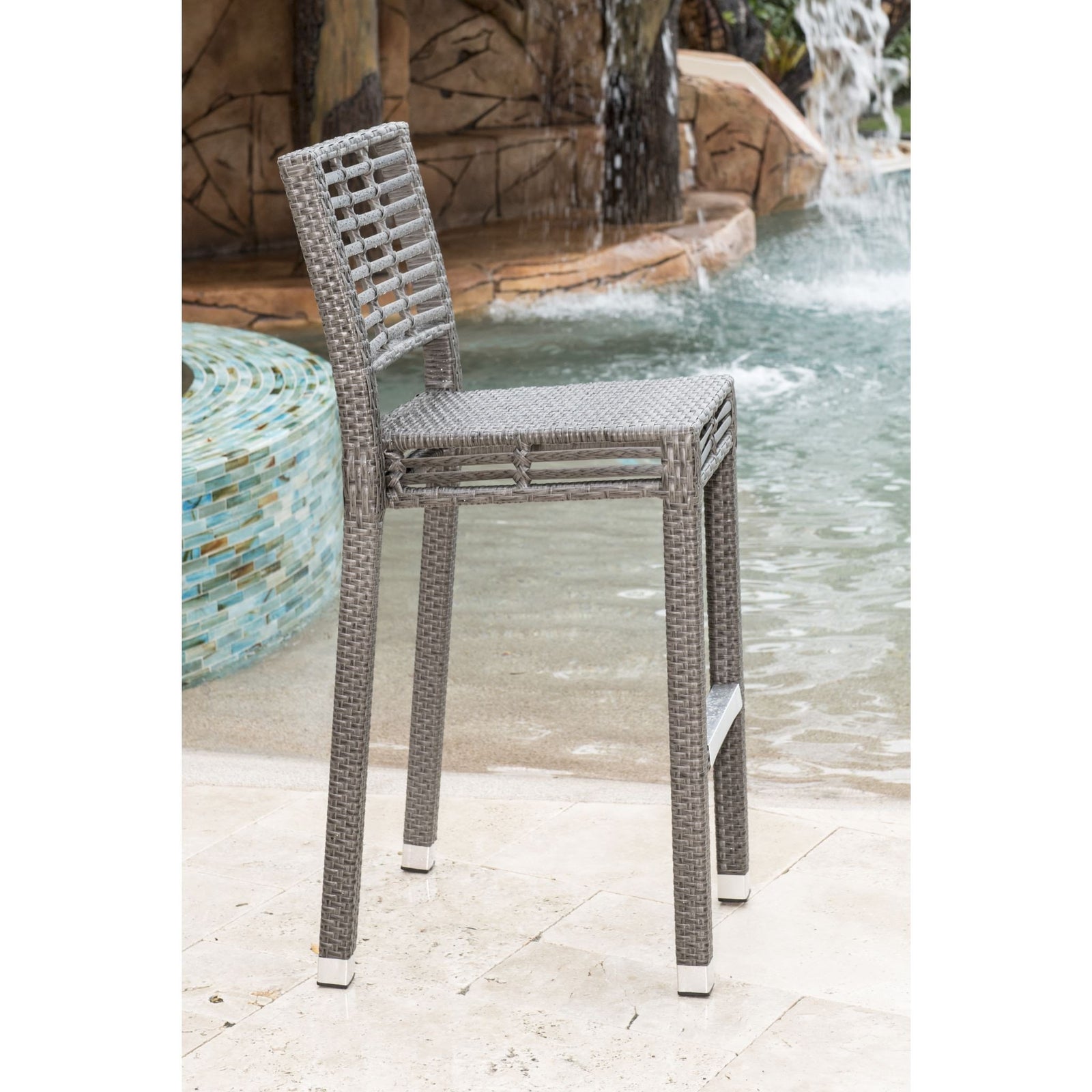 Panama Jack Graphite Stackable Barstool PJO-1601-GRY-BS - BetterPatio.com