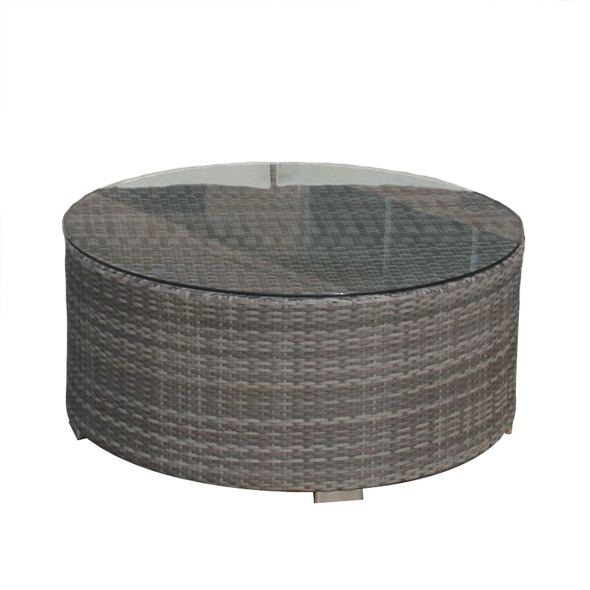 Panama Jack Bridgehampton Round Coffee Table w/glass PJO-1701-GRY-CT-GLASS - BetterPatio.com