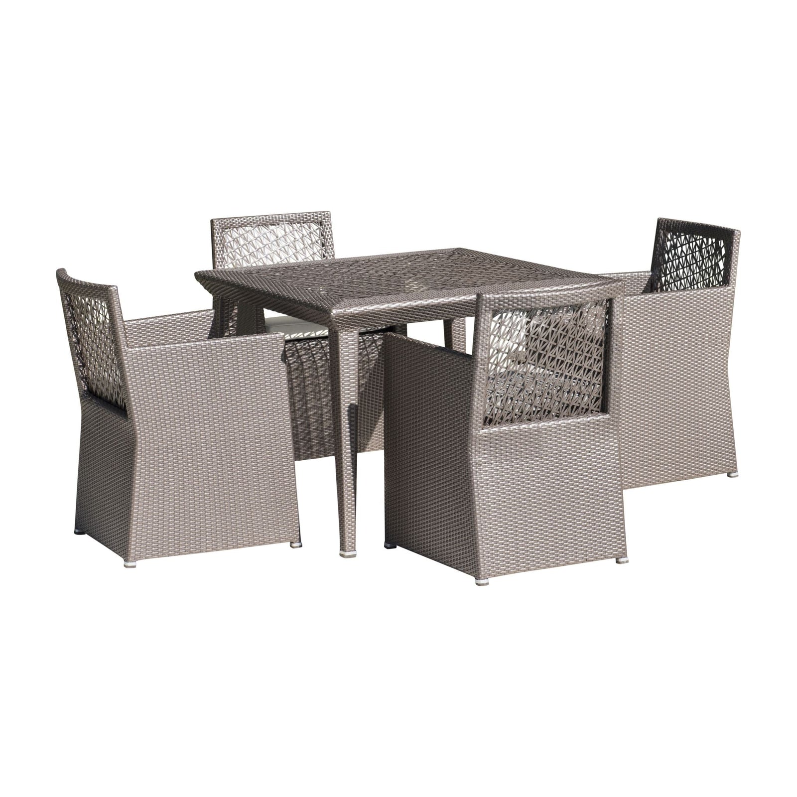 Panama Jack Maldives 5 Piece Dining Set with Armchairs PJO-1801-GRY-5DS - BetterPatio.com