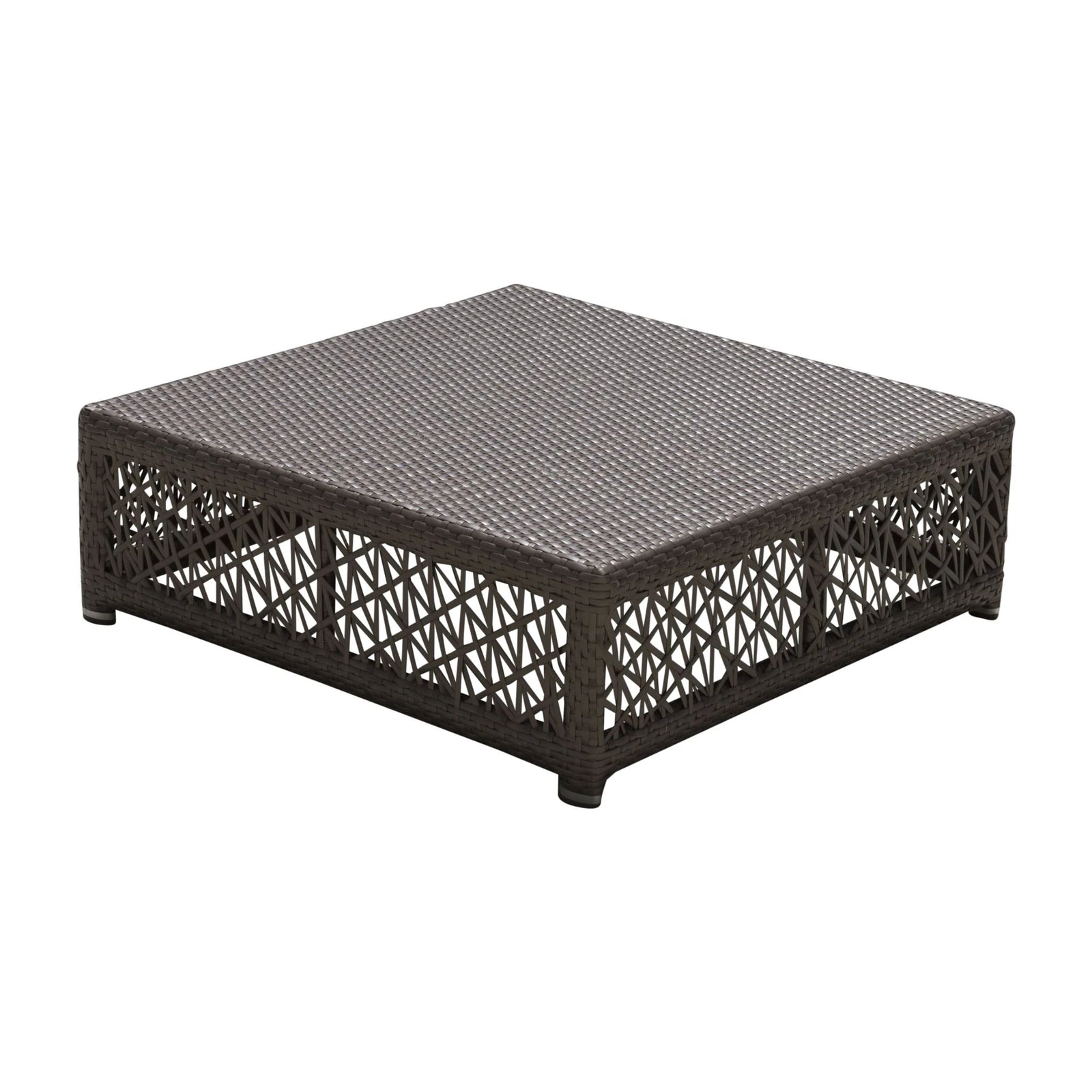 Panama Jack Maldives Square Coffee Table w/glass PJO-1801-GRY-CT-GLASS - BetterPatio.com