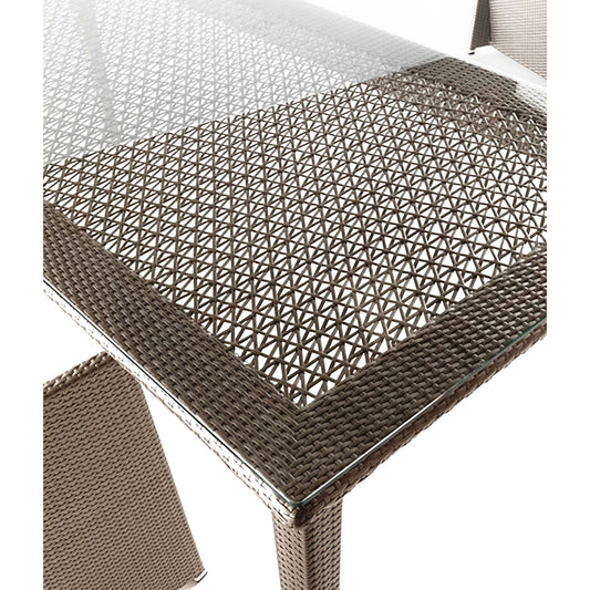 Panama Jack Maldives Dining Table Rectangular w/glass PJO-1801-GRY-RT-GLASS - BetterPatio.com