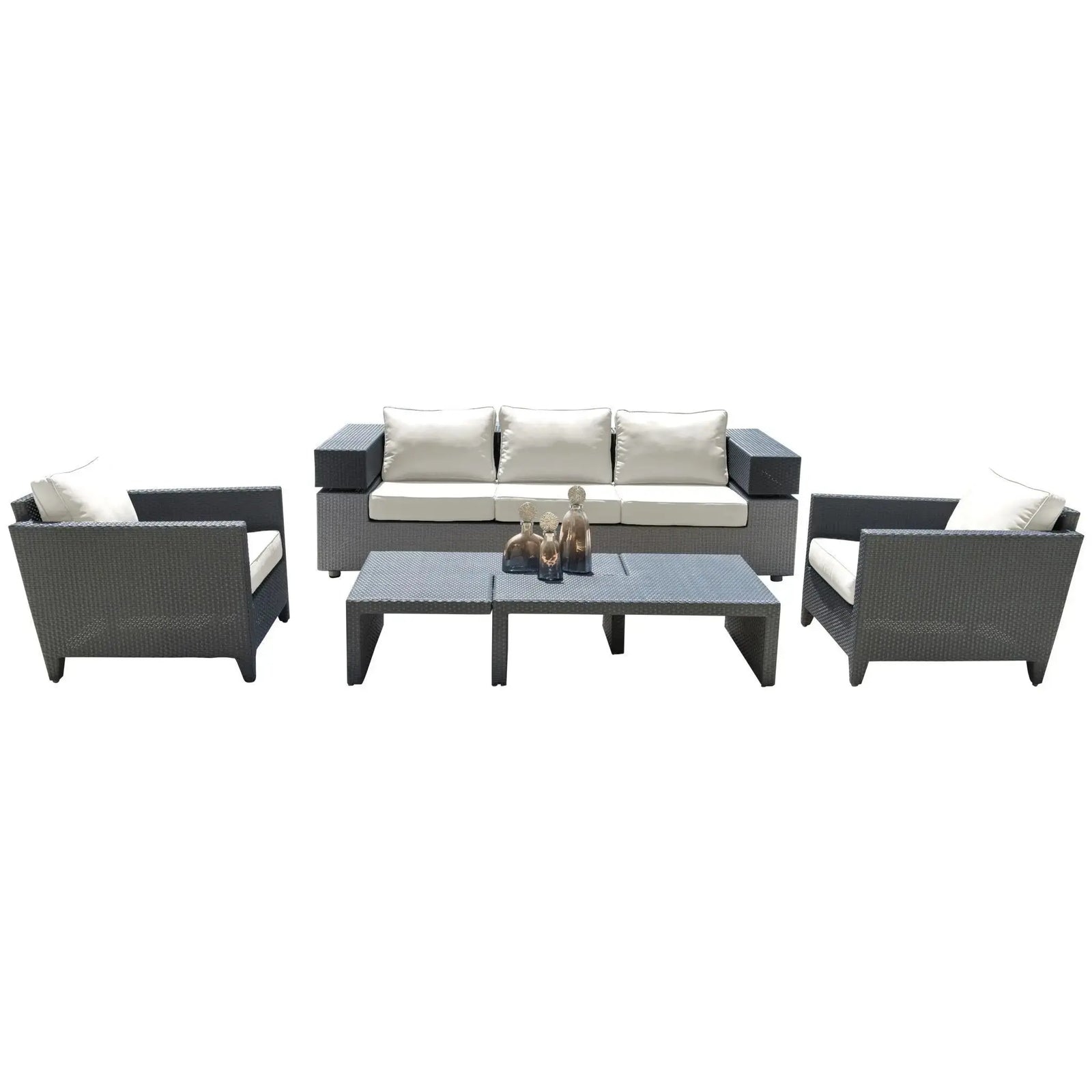 Panama Jack Onyx 4 PC Seating Set w/cushions PJO-1901-BLK-4SC - BetterPatio.com