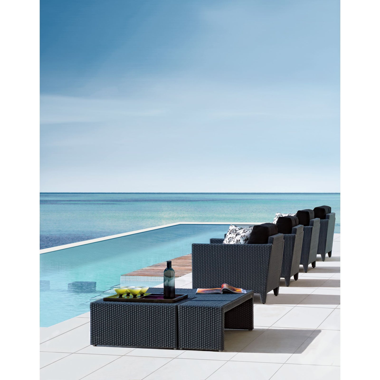 Panama Jack Onyx Lounge Chair w/cushion PJO-1901-BLK-LC - BetterPatio.com