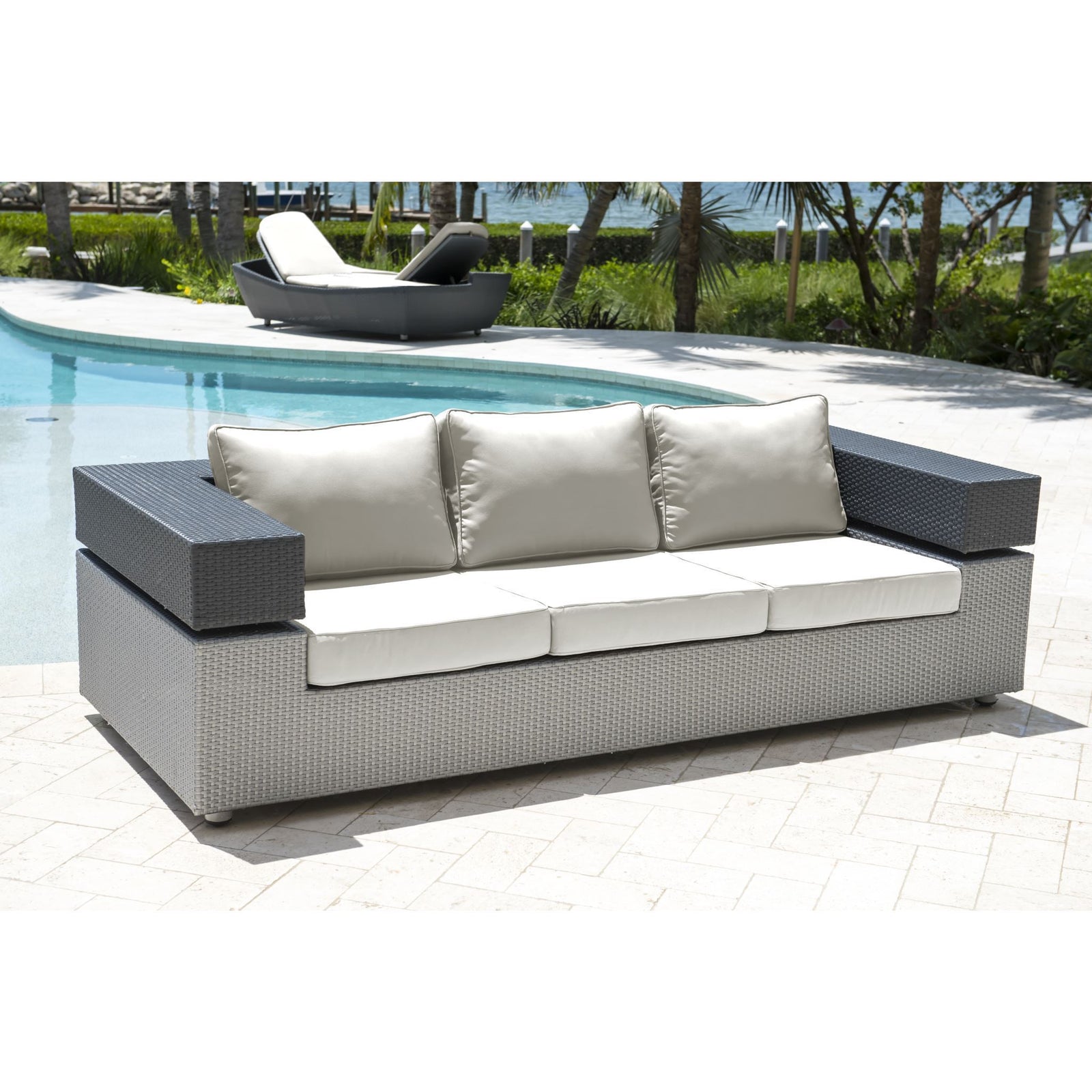 Panama Jack Onyx Sofa w/cushion PJO-1901-BLK-S - BetterPatio.com