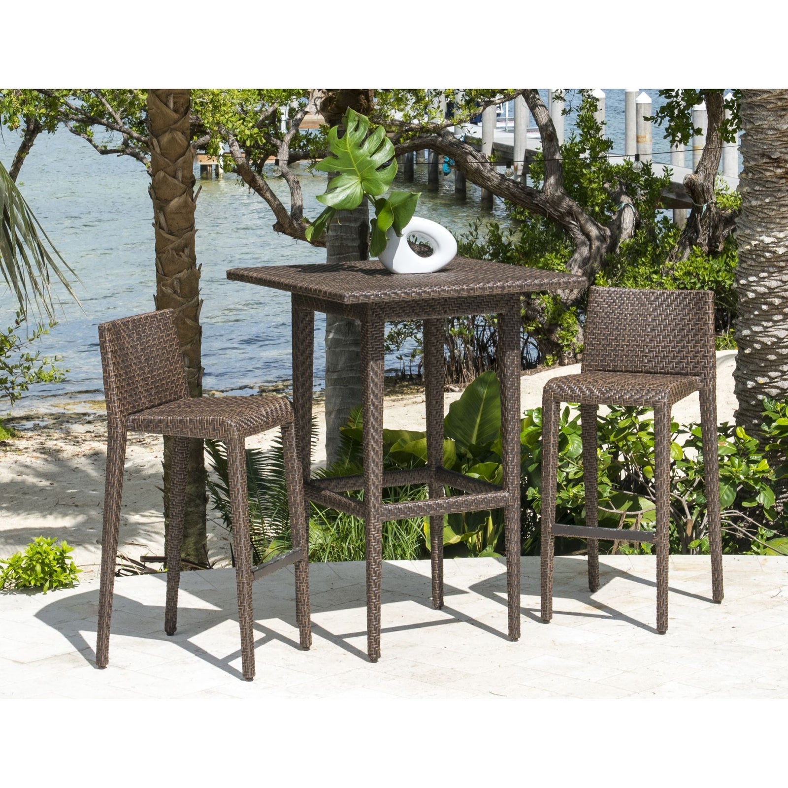 Panama Jack Oasis 3 Piece Pub Set PJO-2201-JBP-3PT-GLASS - BetterPatio.com