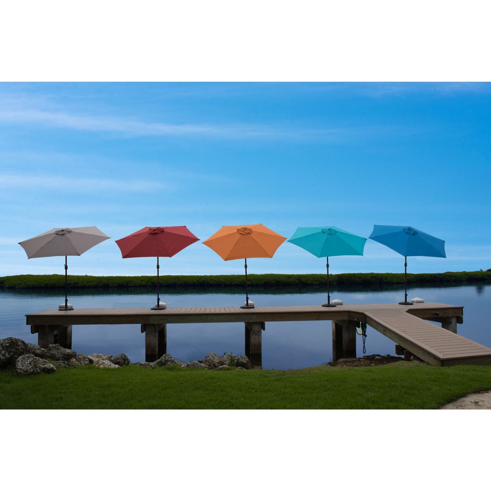 Panama Jack 9 ft Aluminum Patio Tilt Umbrella with Crank