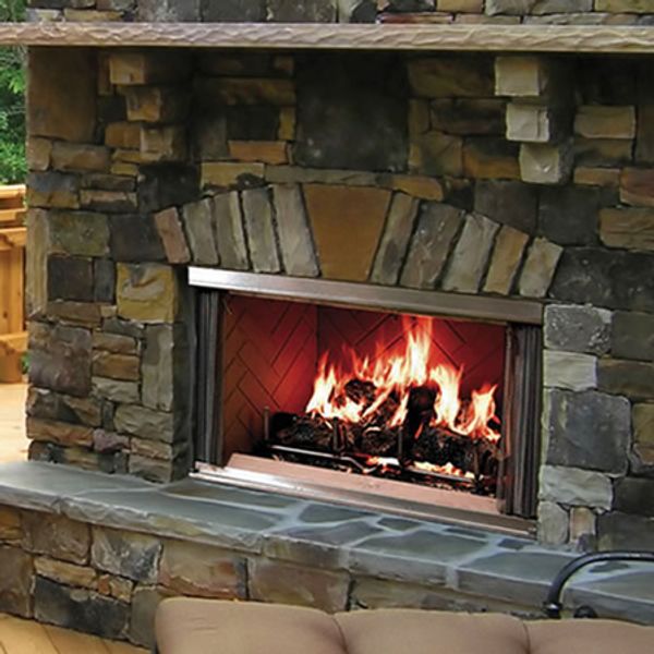 Majestic Montana 36 Inch Single Sided Wood Burning Outdoor Fireplace - BetterPatio.com