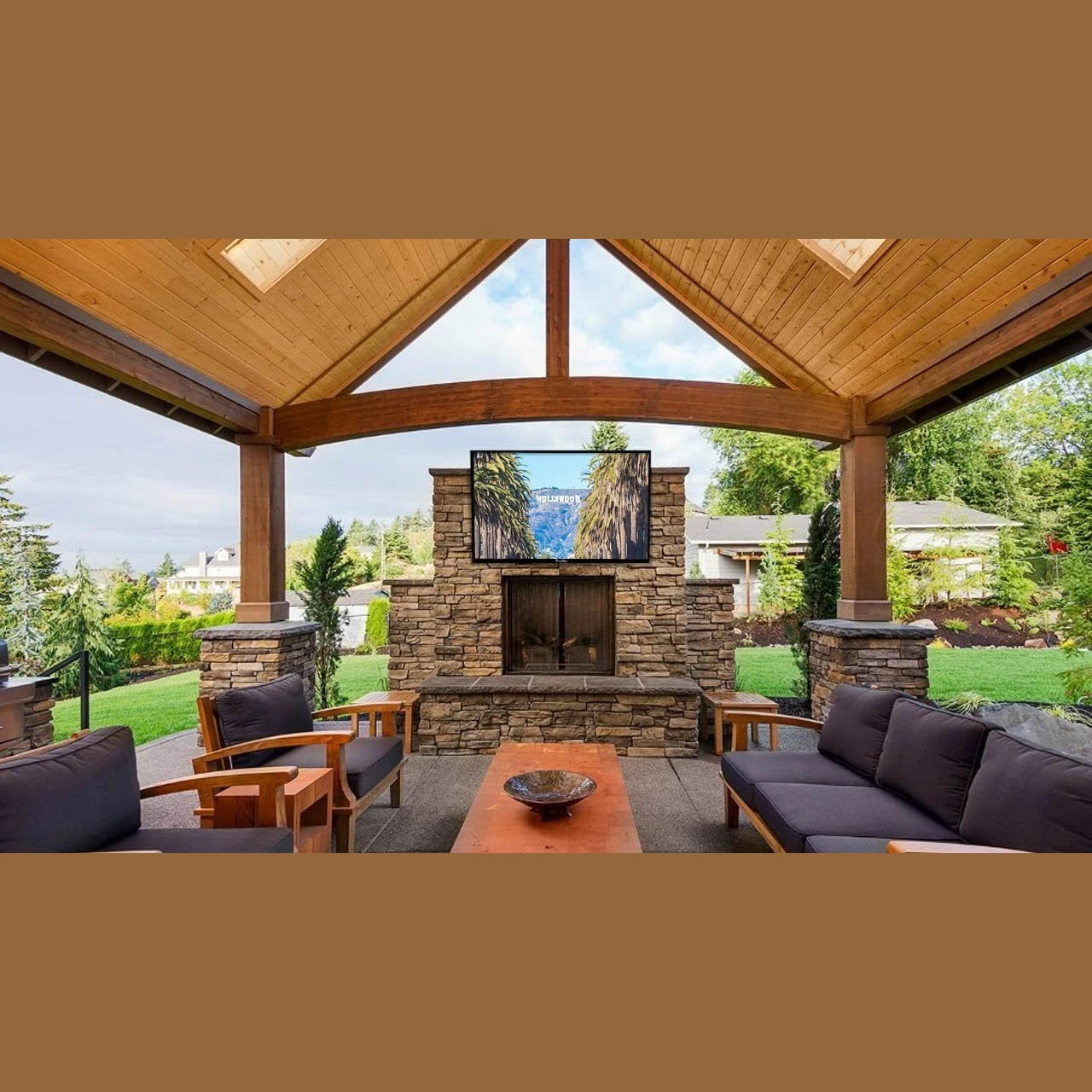 MirageVision TV Silver Series 75" - lifestyle outdoor TV installation photo 22