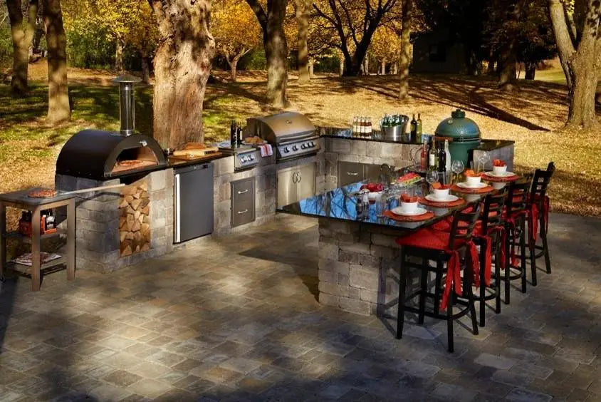 Summerset Alturi 36 ALT36T - Granite patio in rustic backwoods outdoor kitchen